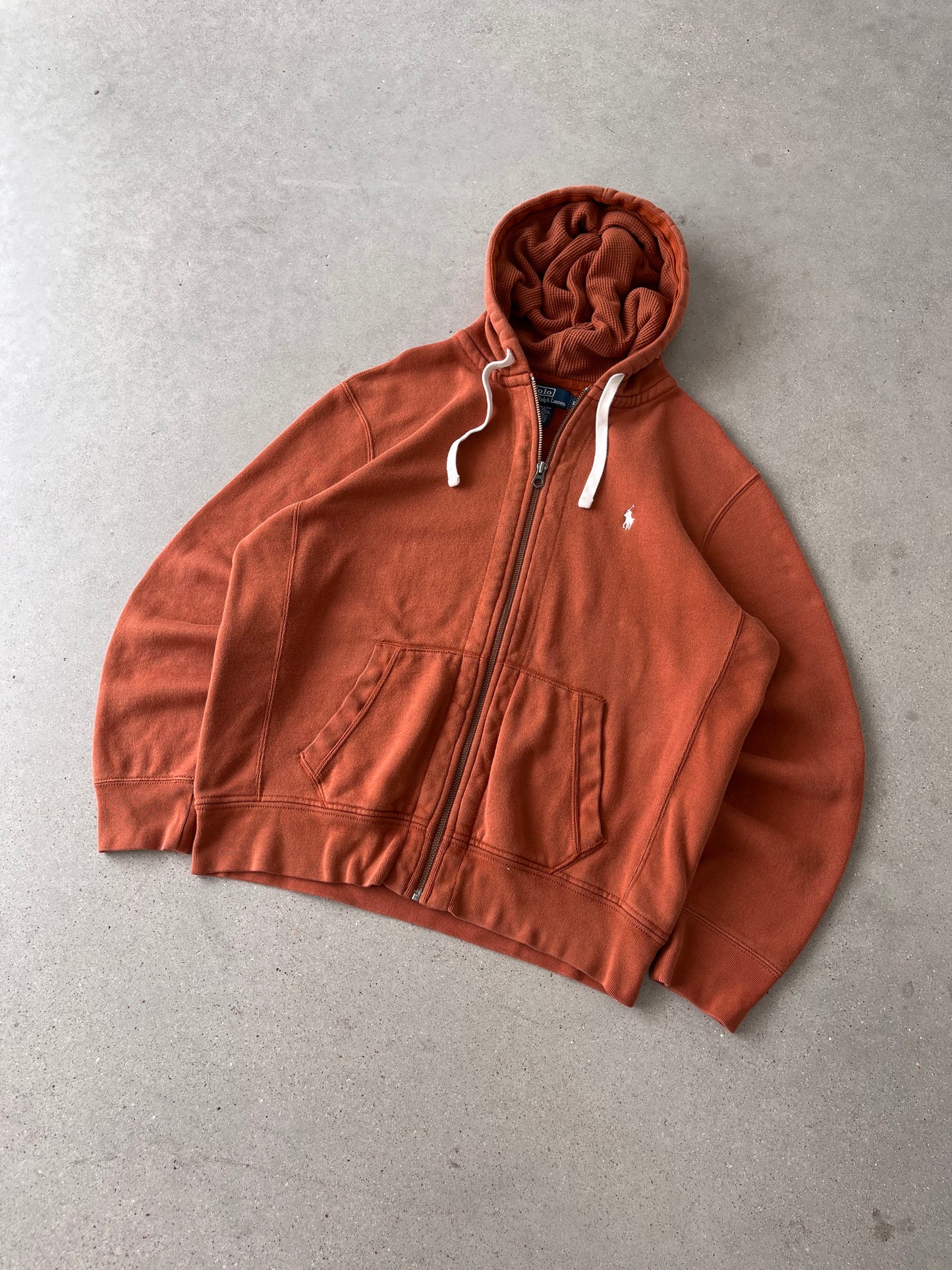 Vintage Polo Ralph Lauren Zip-Up Hoodie (Orange) - L