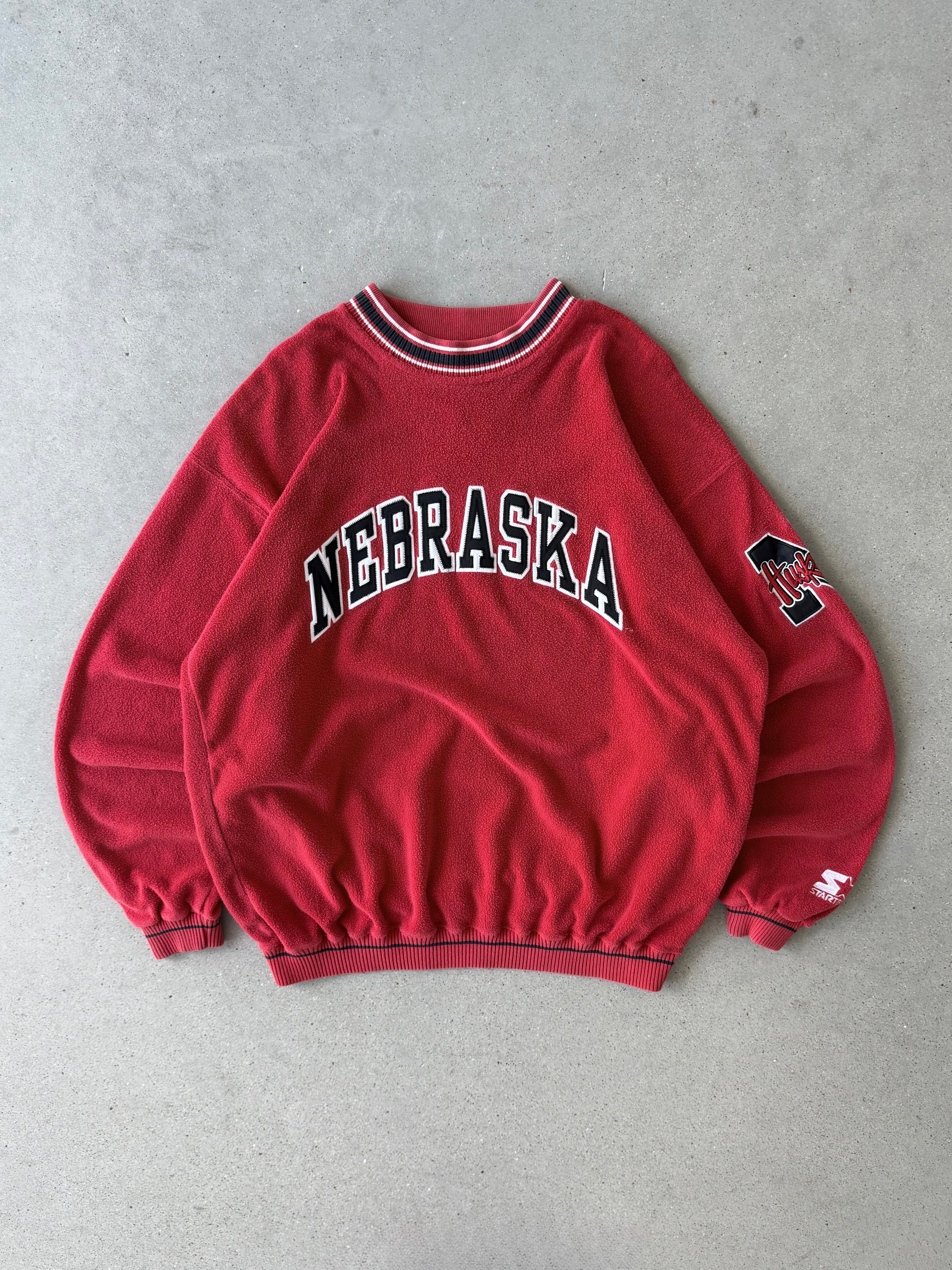 Vintage Nebraska Huskers Starter Fleece Crewneck - L