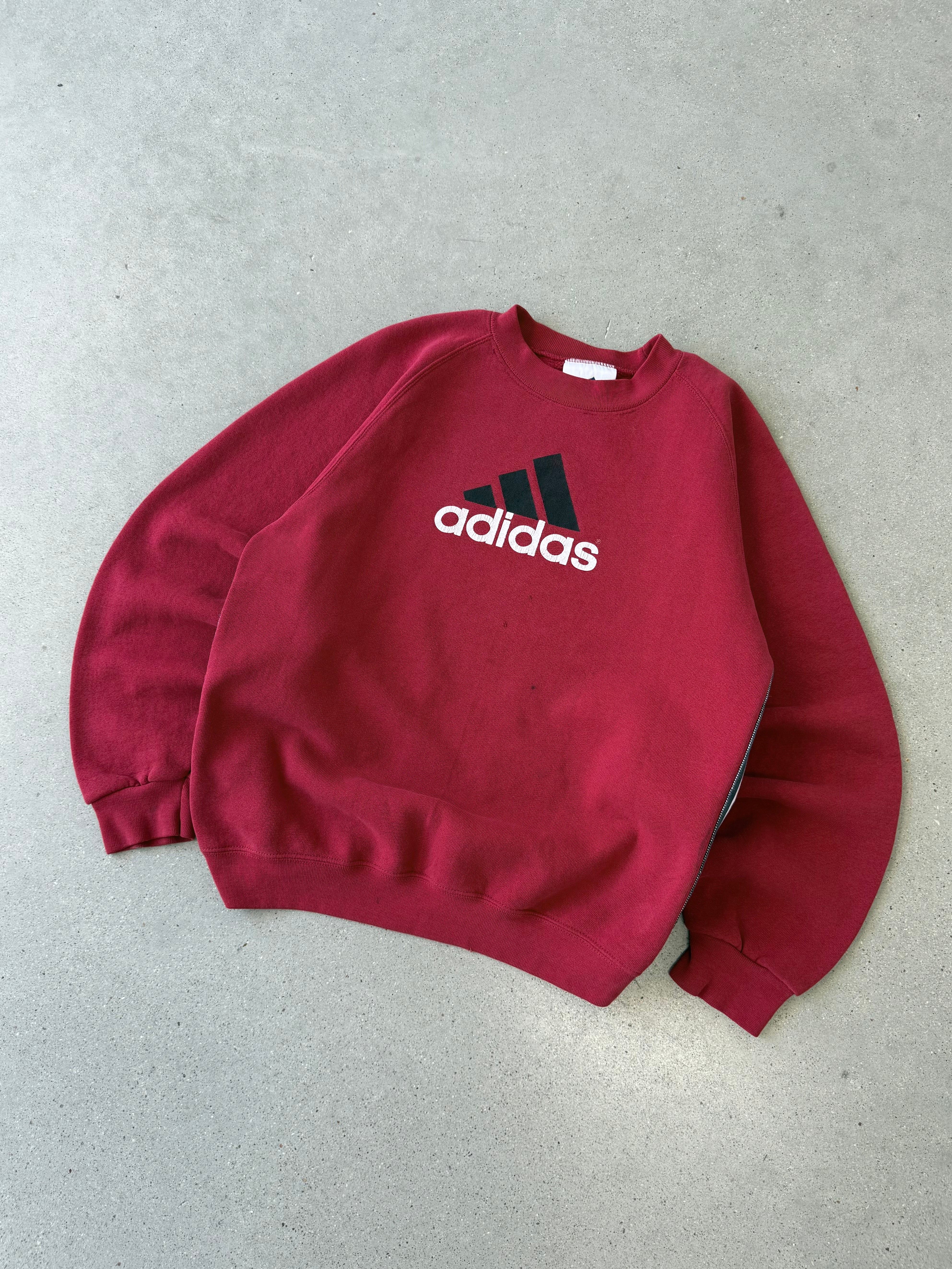 Vintage Adidas Red Spellout Logo Sweatshirt  - XL