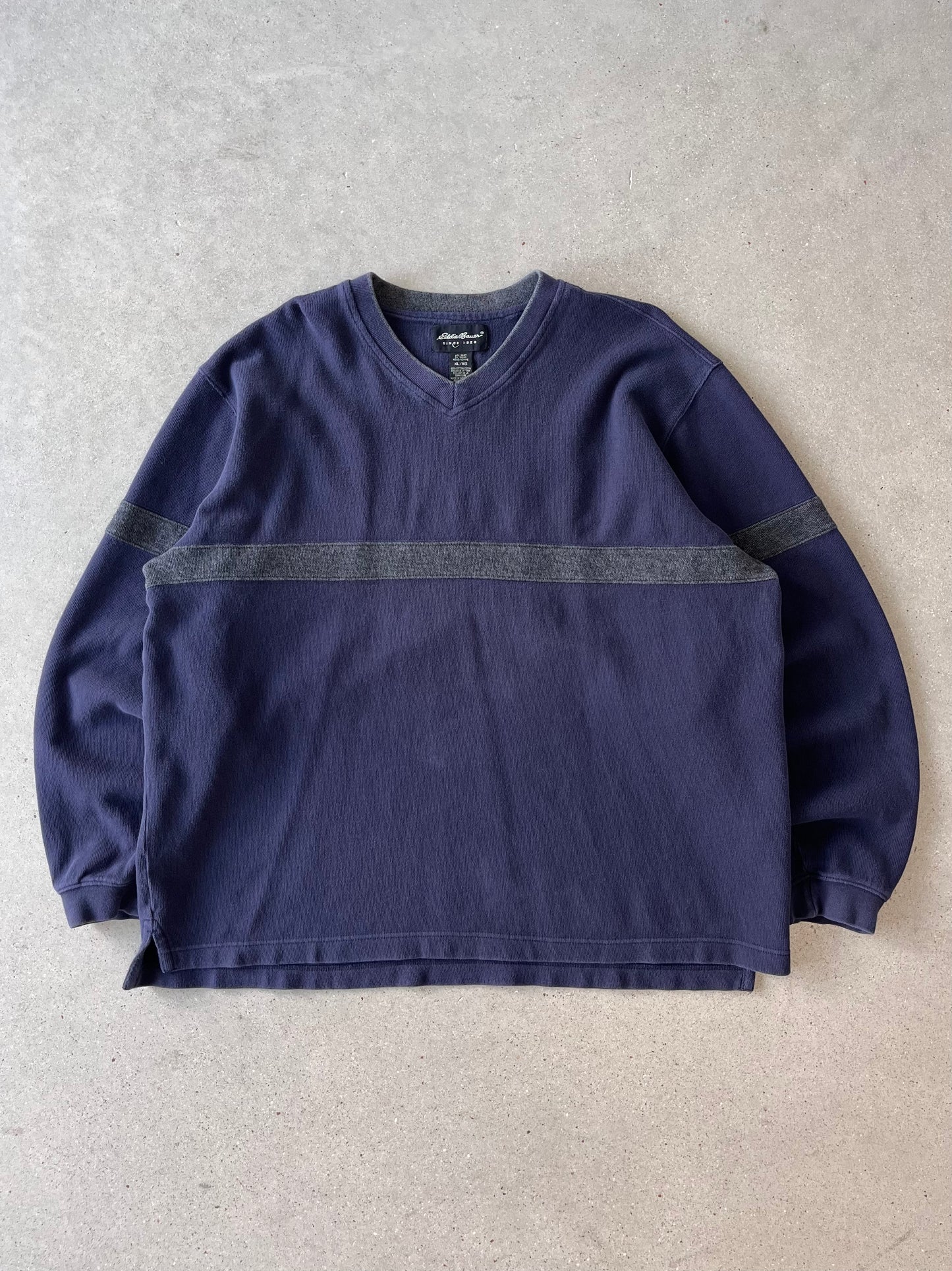 Vintage Eddie Bauer Navy Striped Sweater - XL