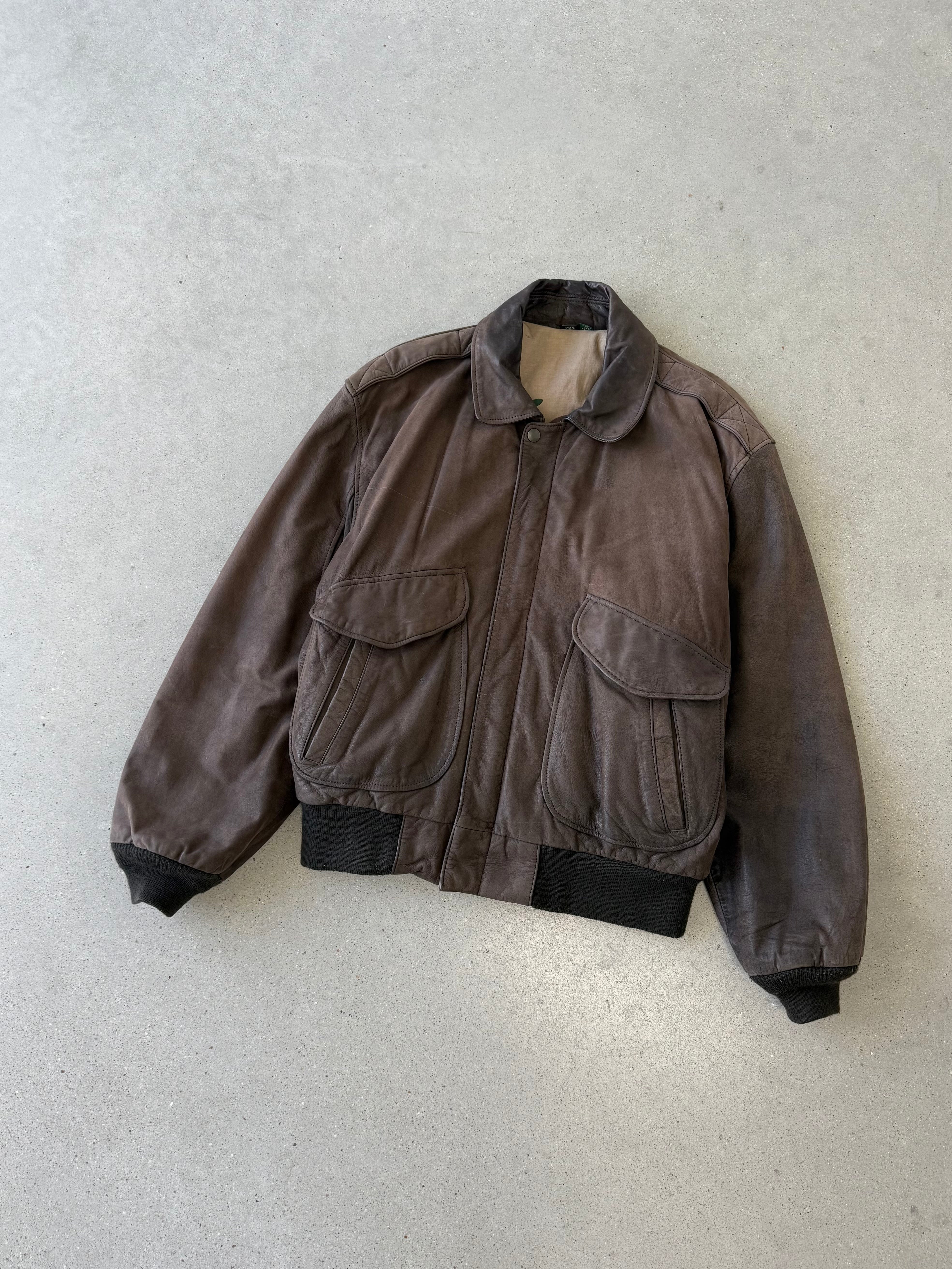 Vintage Hunt Club Aviator Leather Jacket - M