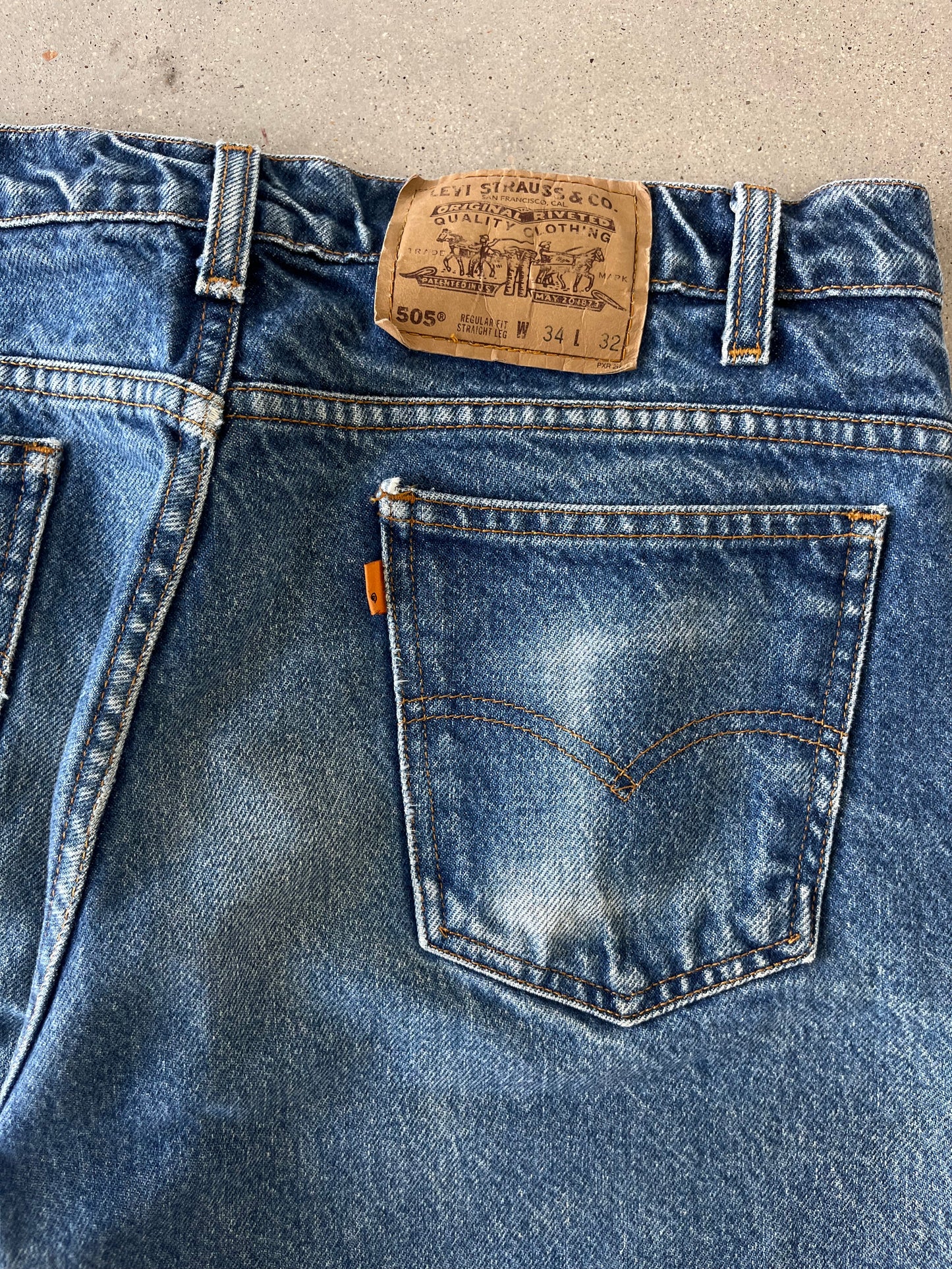 Vintage 505 Levi's Orange Tab Denim - 33x32