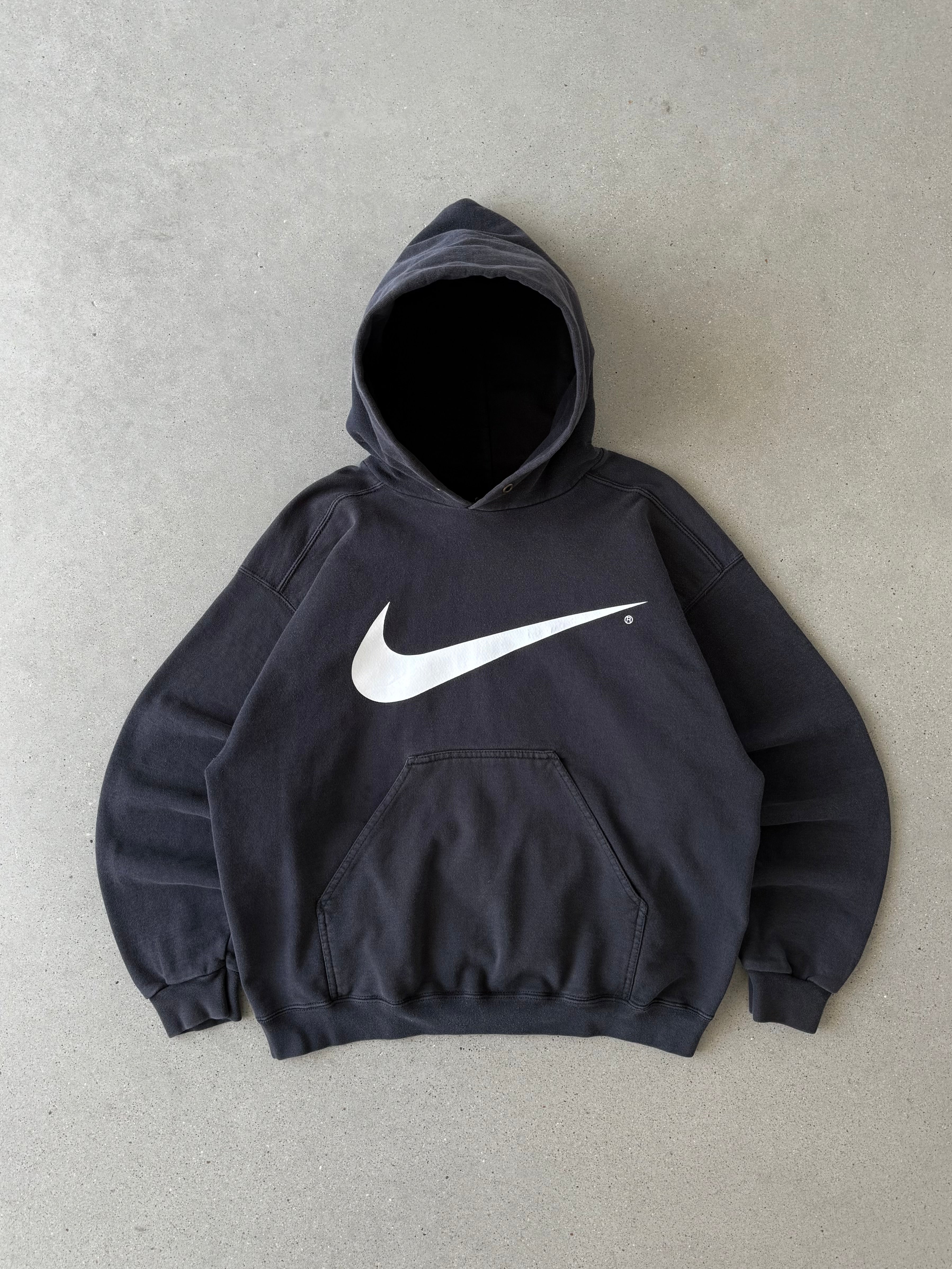 Vintage 90s Nike Big Swoosh Hoodie - M