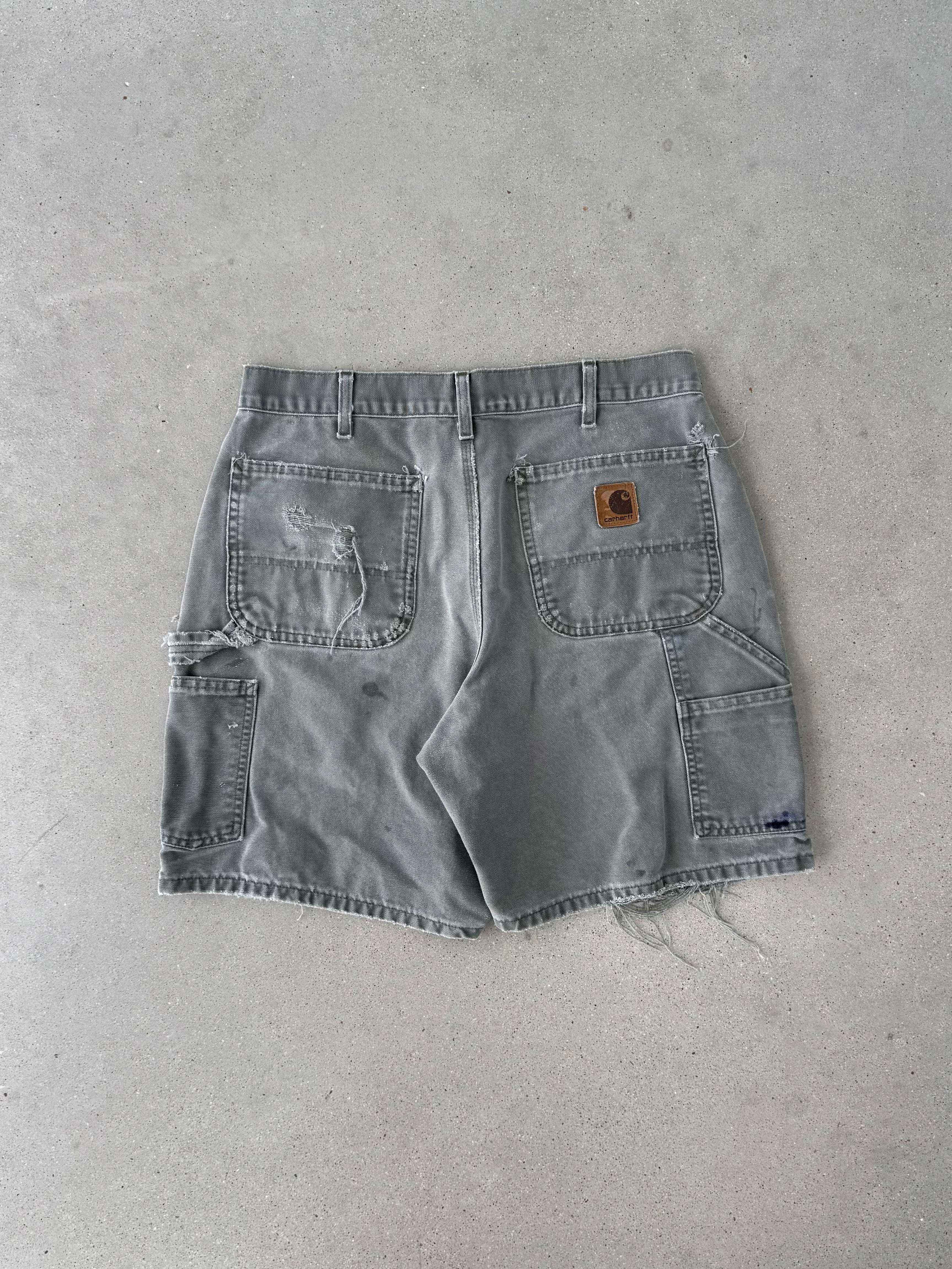 Vintage Carhartt Olive Distressed Carpenter Shorts - 33W