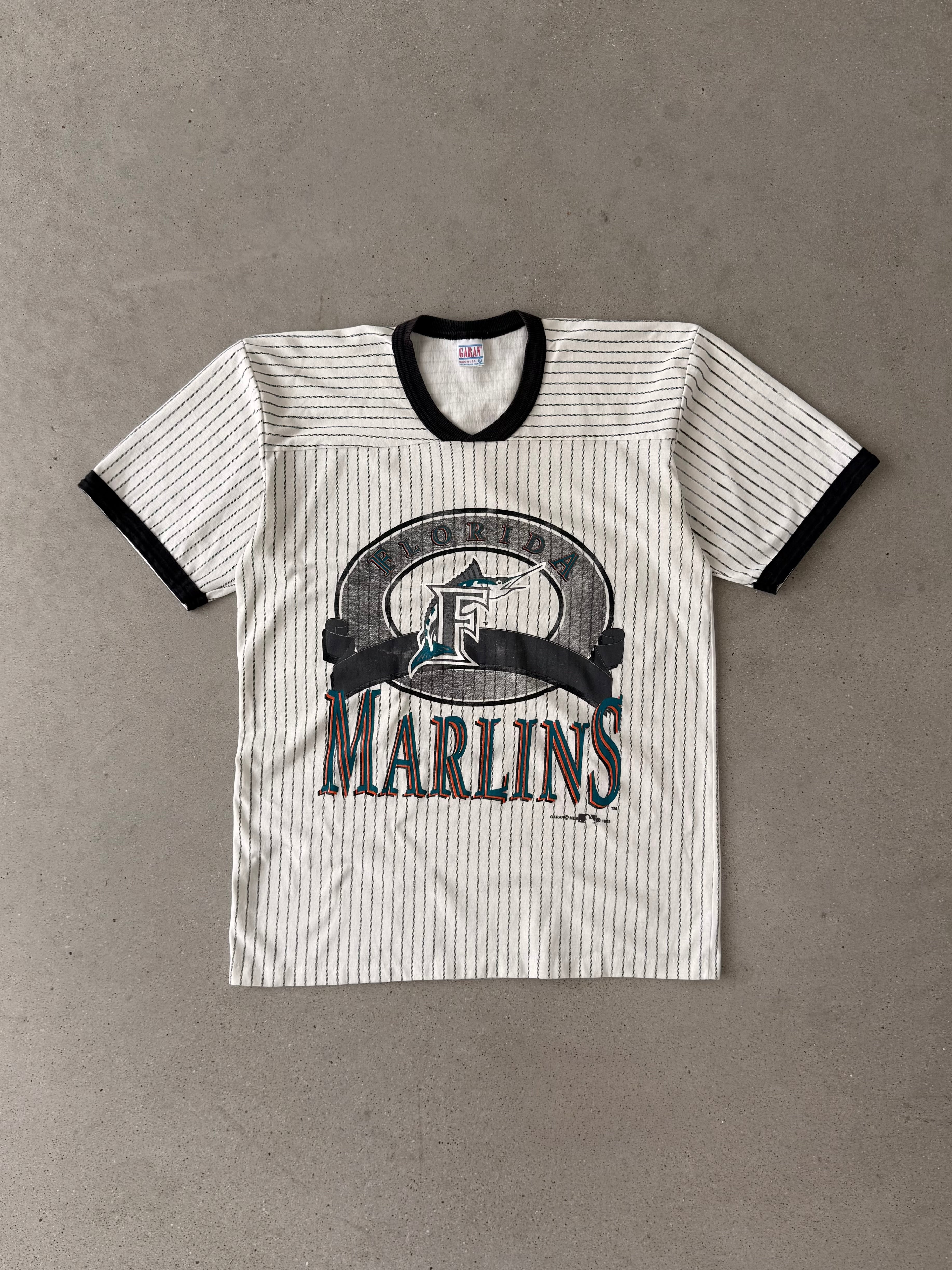 Vintage 1993 Florida Marlins Striped Ringer Tee - L