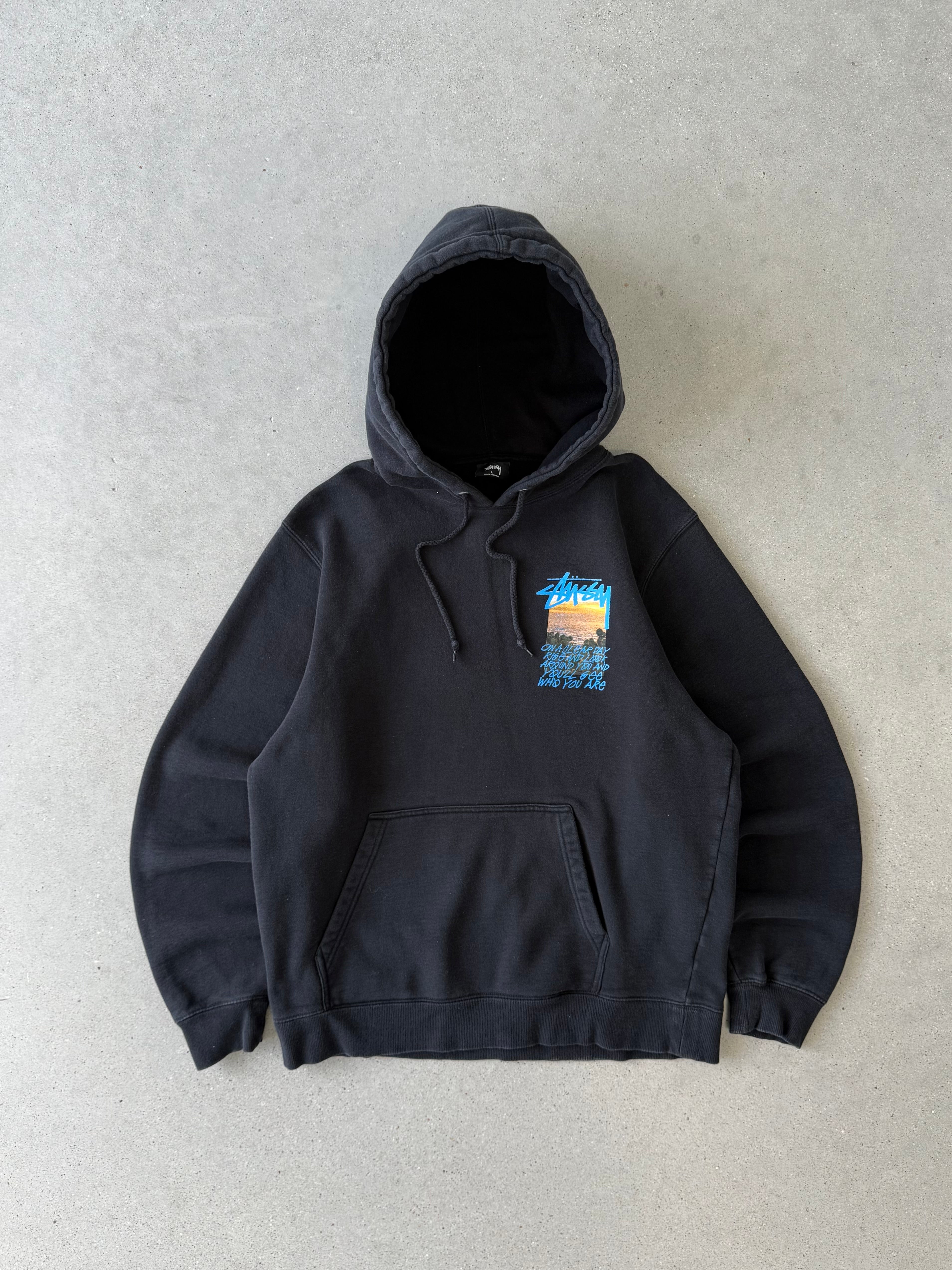 Vintage Stussy "You'll See Who You Are" Black Hoodie  - L