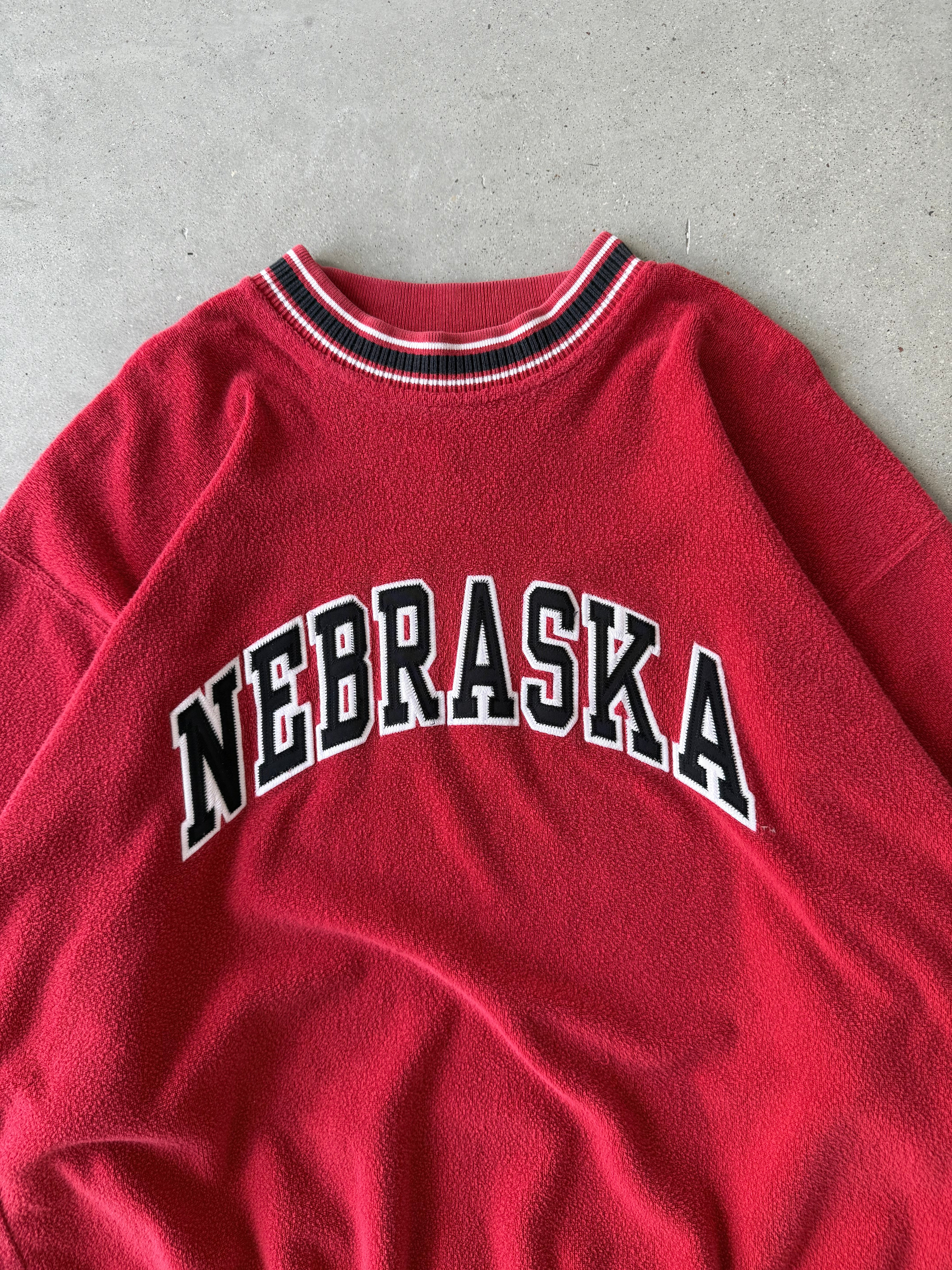 Vintage Nebraska Huskers Starter Fleece Crewneck - L