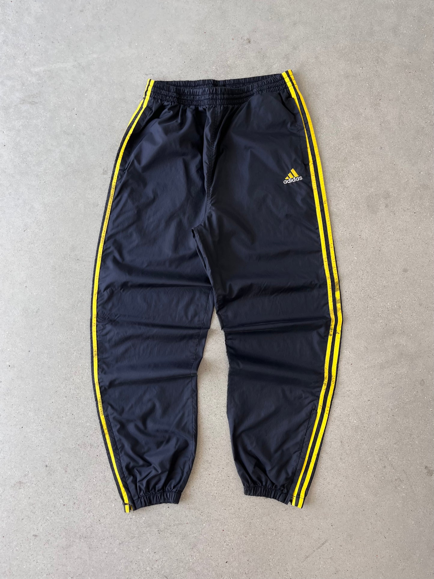 Vintage Adidas Black/Yellow Track Pants - L