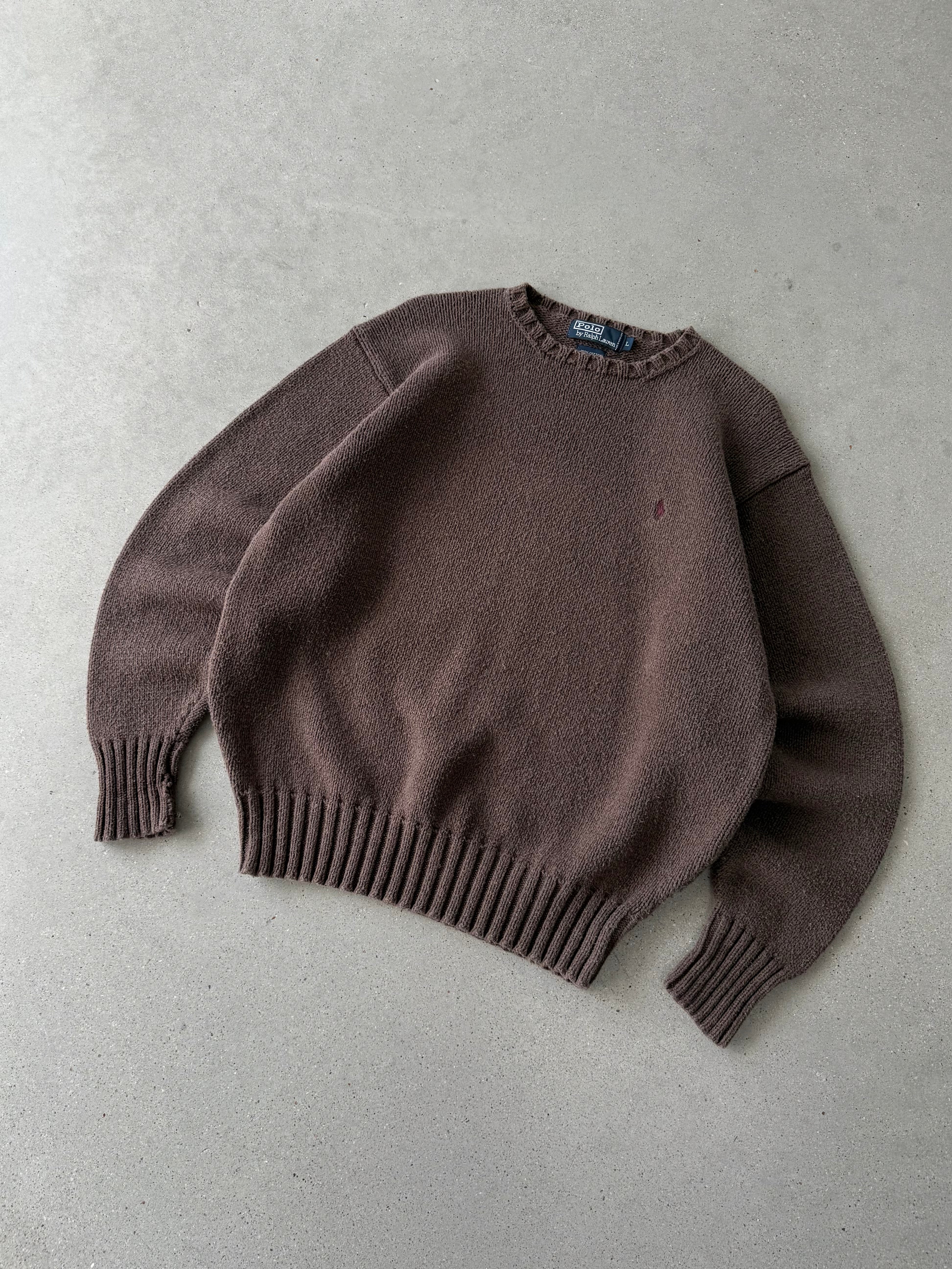 Vintage Polo Ralph Lauren Brown Knitted Sweater - L