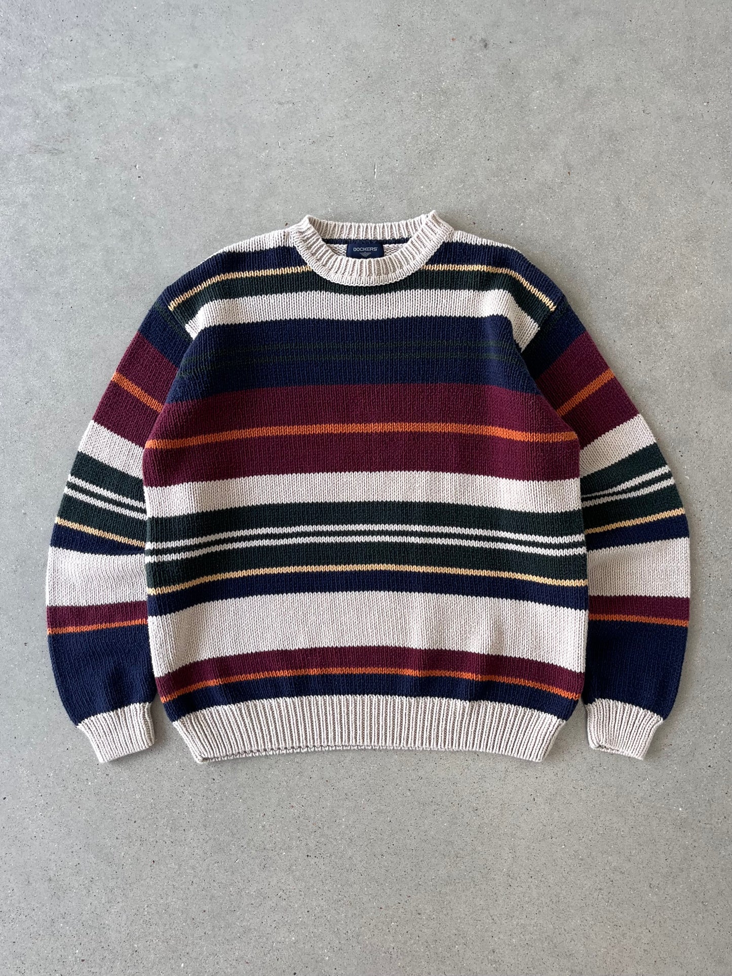 Vintage Dockers Striped Knitted Sweater - M