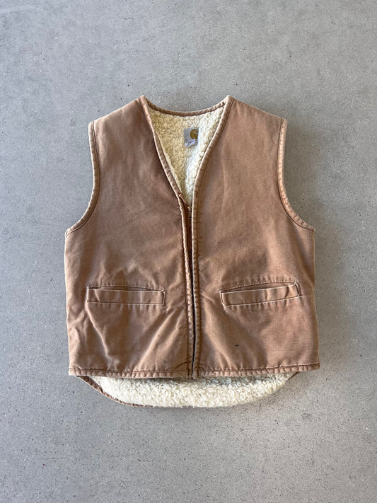 Vintage Carhartt Tan Sherpa Vest - M