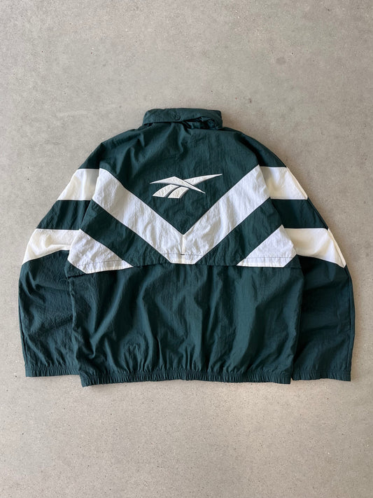 Vintage 90s Reebok Green/white Windbreaker - L