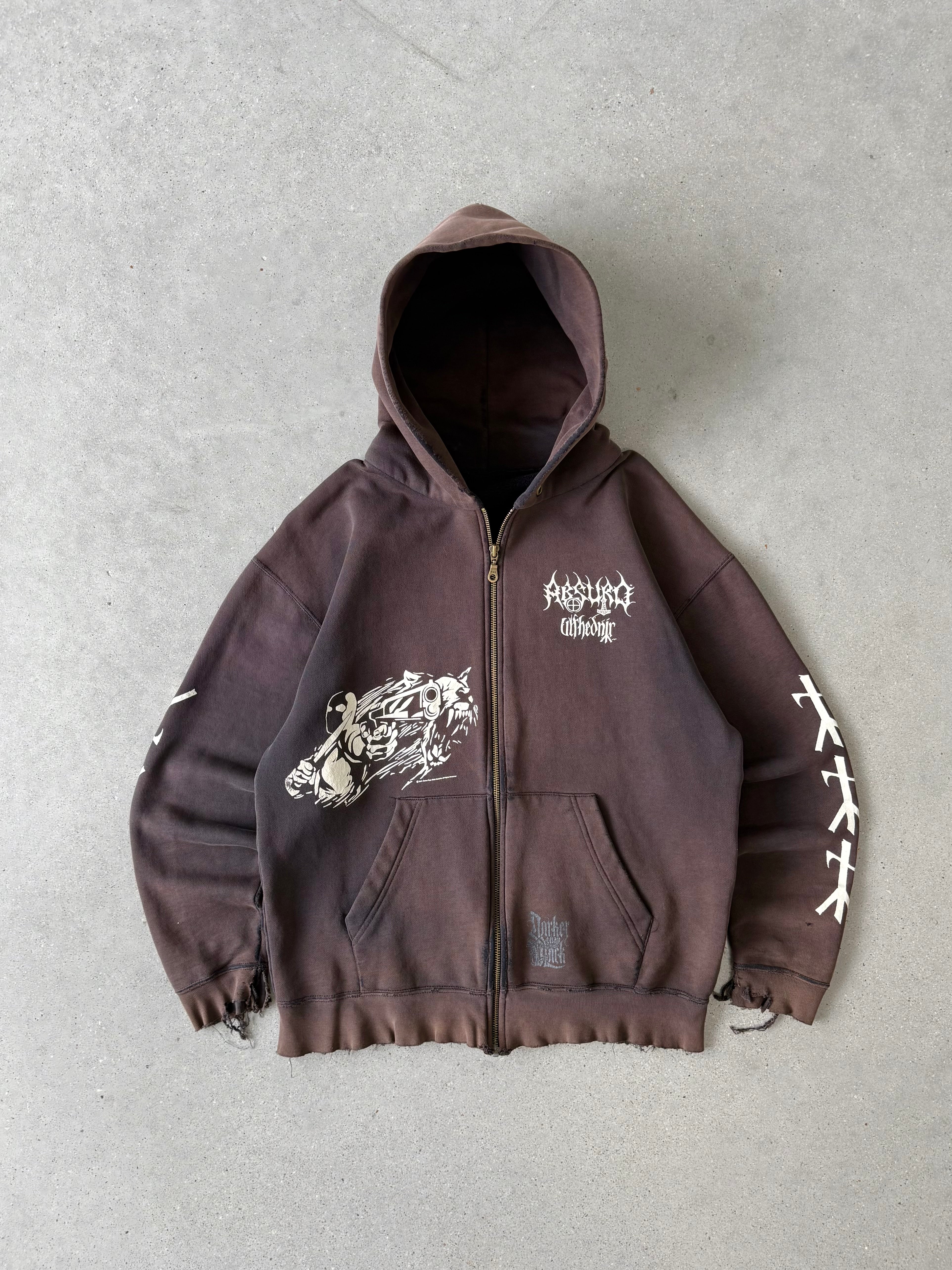 Vintage 2007 Distressed Band Zip-up Hoodie - M