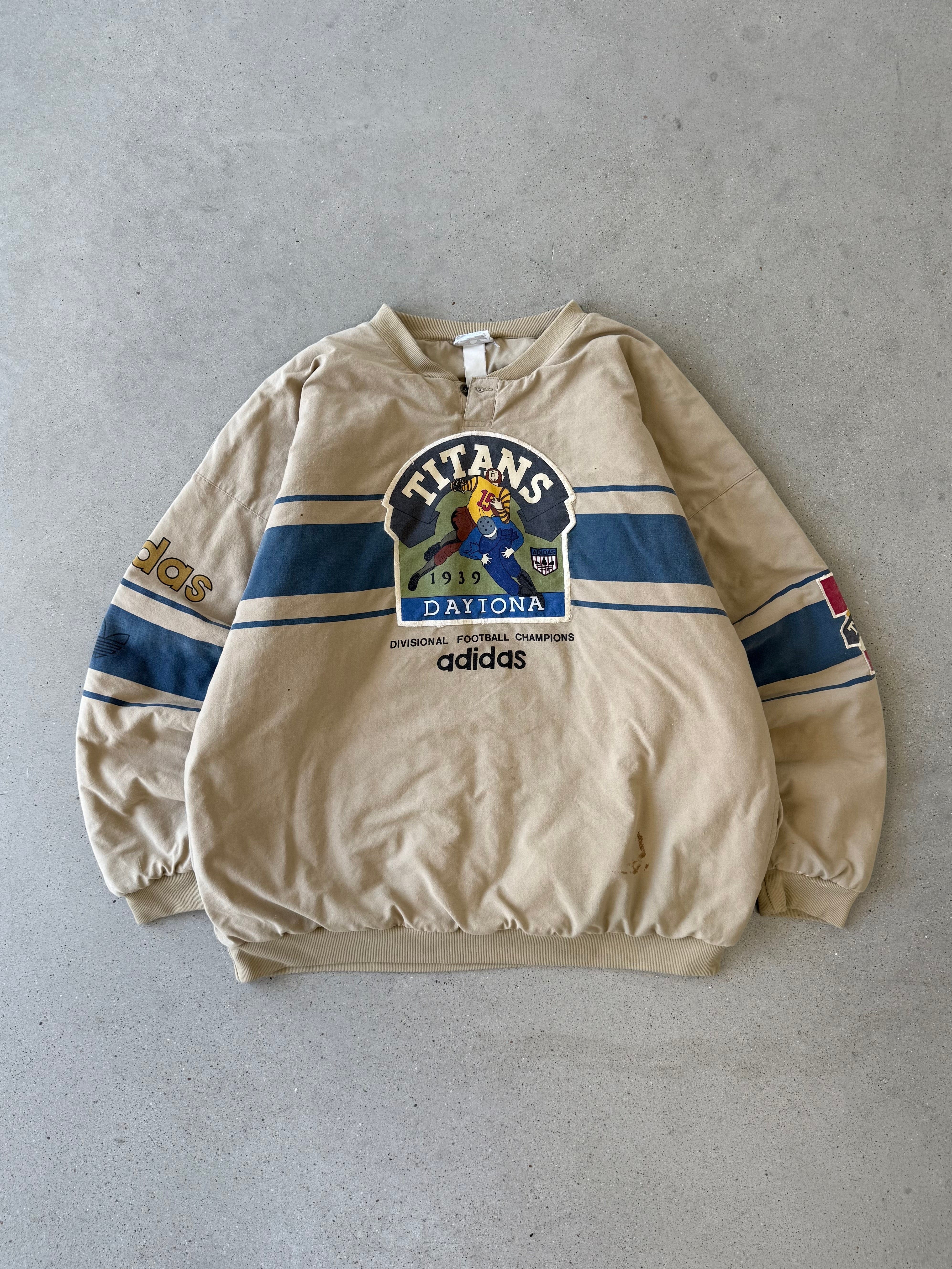 Vintage Adidas Daytona Titans Football Puffy Sweatshirt - XXL