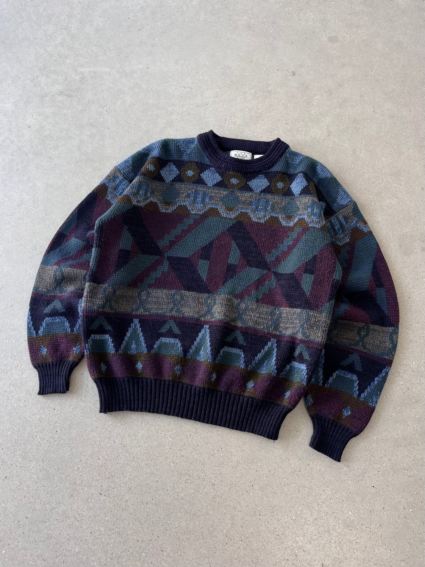 Vintage Men's Store Pattern Knitted Sweater - M