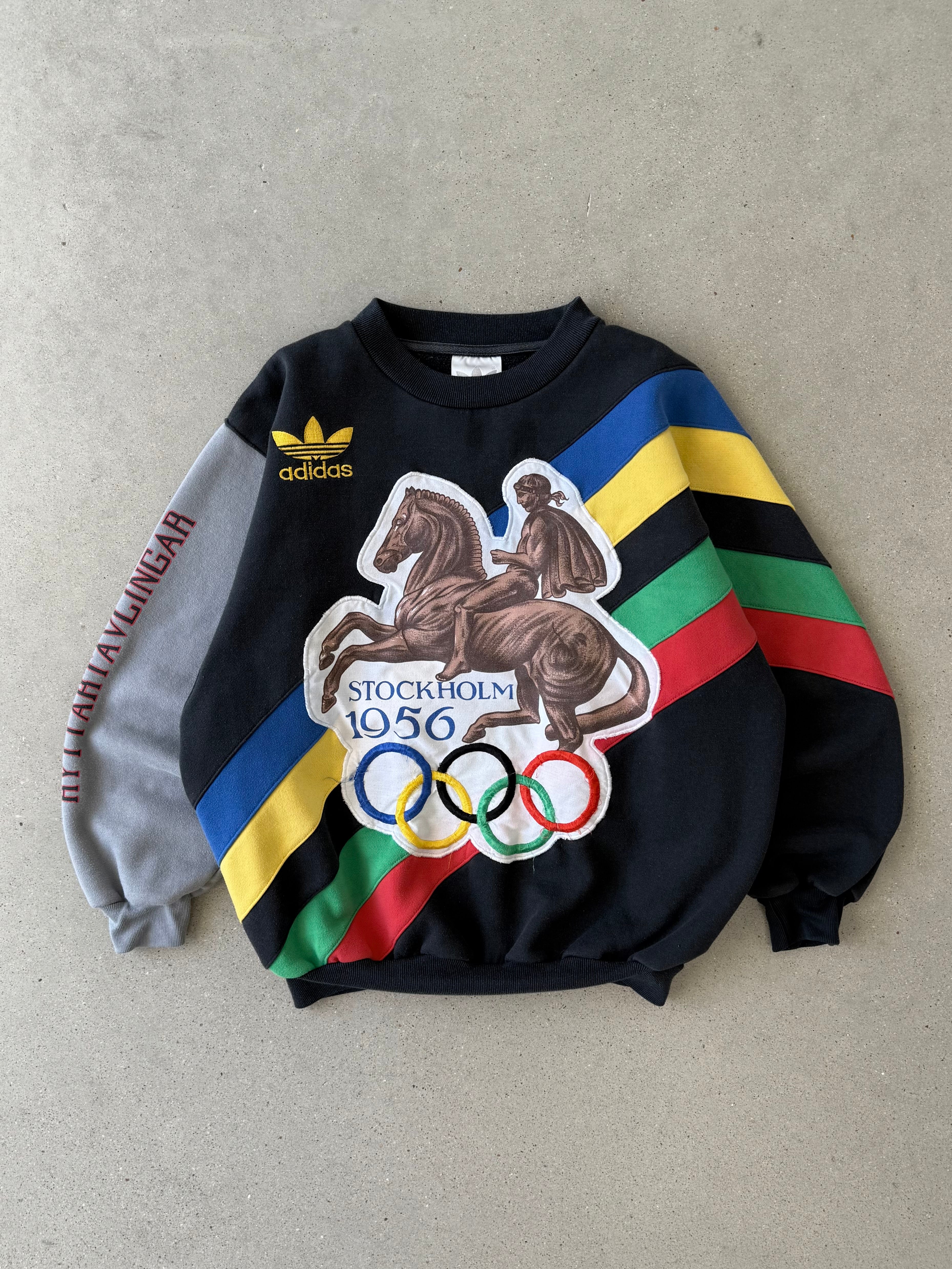Vintage 1990s Adidas Stockholm 1956 Olympic Crewneck - S