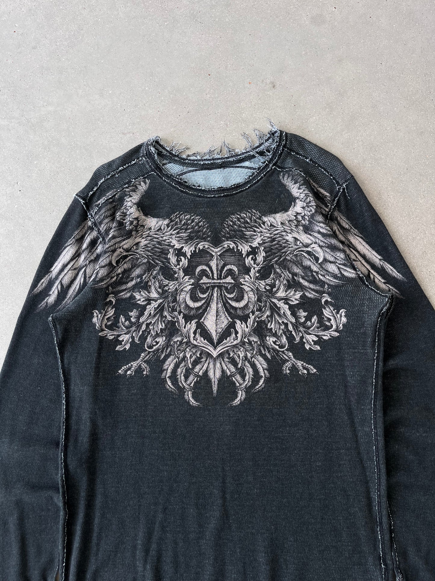 Vintage Y2K Affliction Blue/Black Reversible Thermal - XL