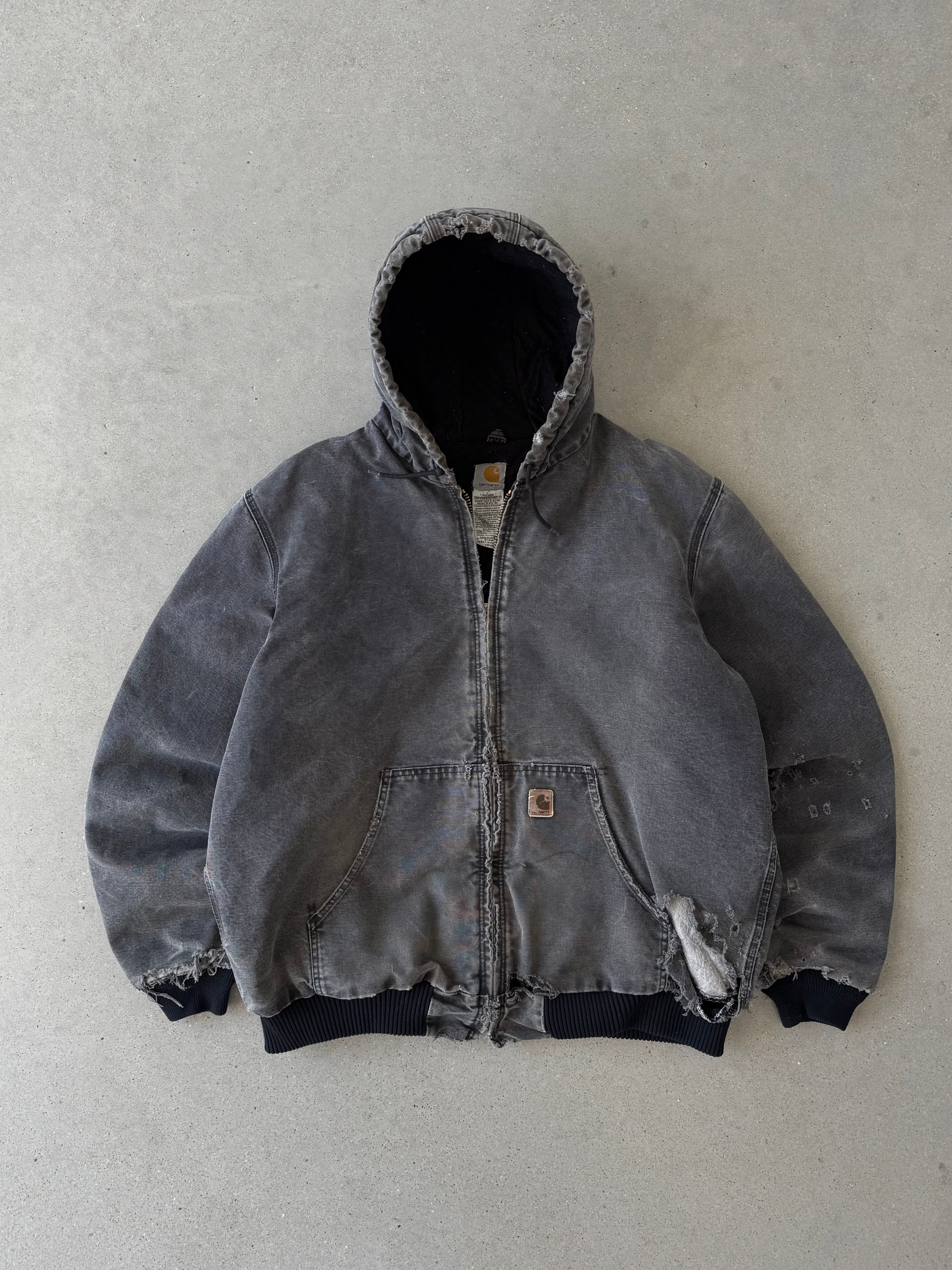 Vintage Carhartt Distressed Faded Black Active Jacket - XL