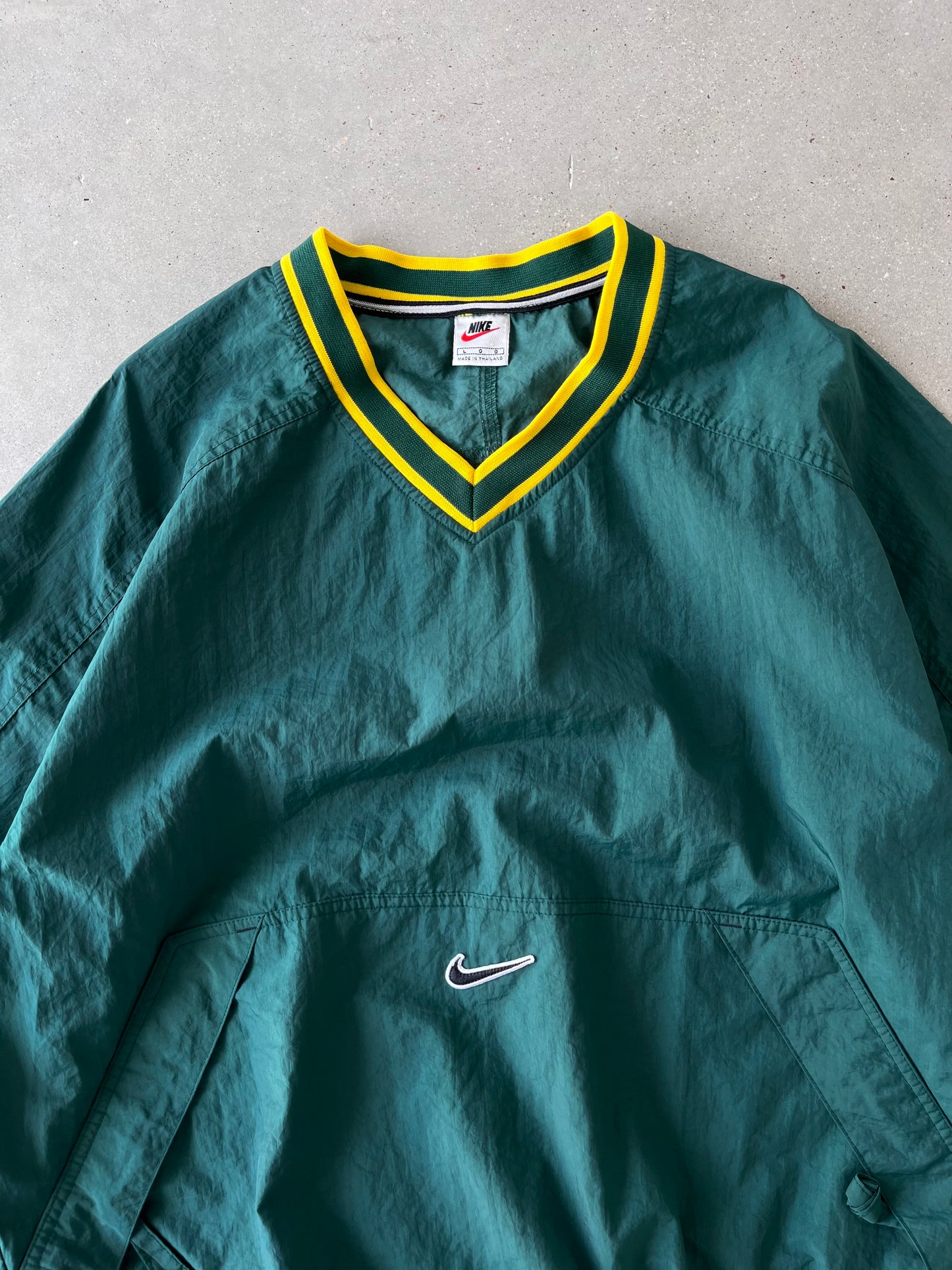 Vintage 90s Nike Green Pullover Windbreaker - L