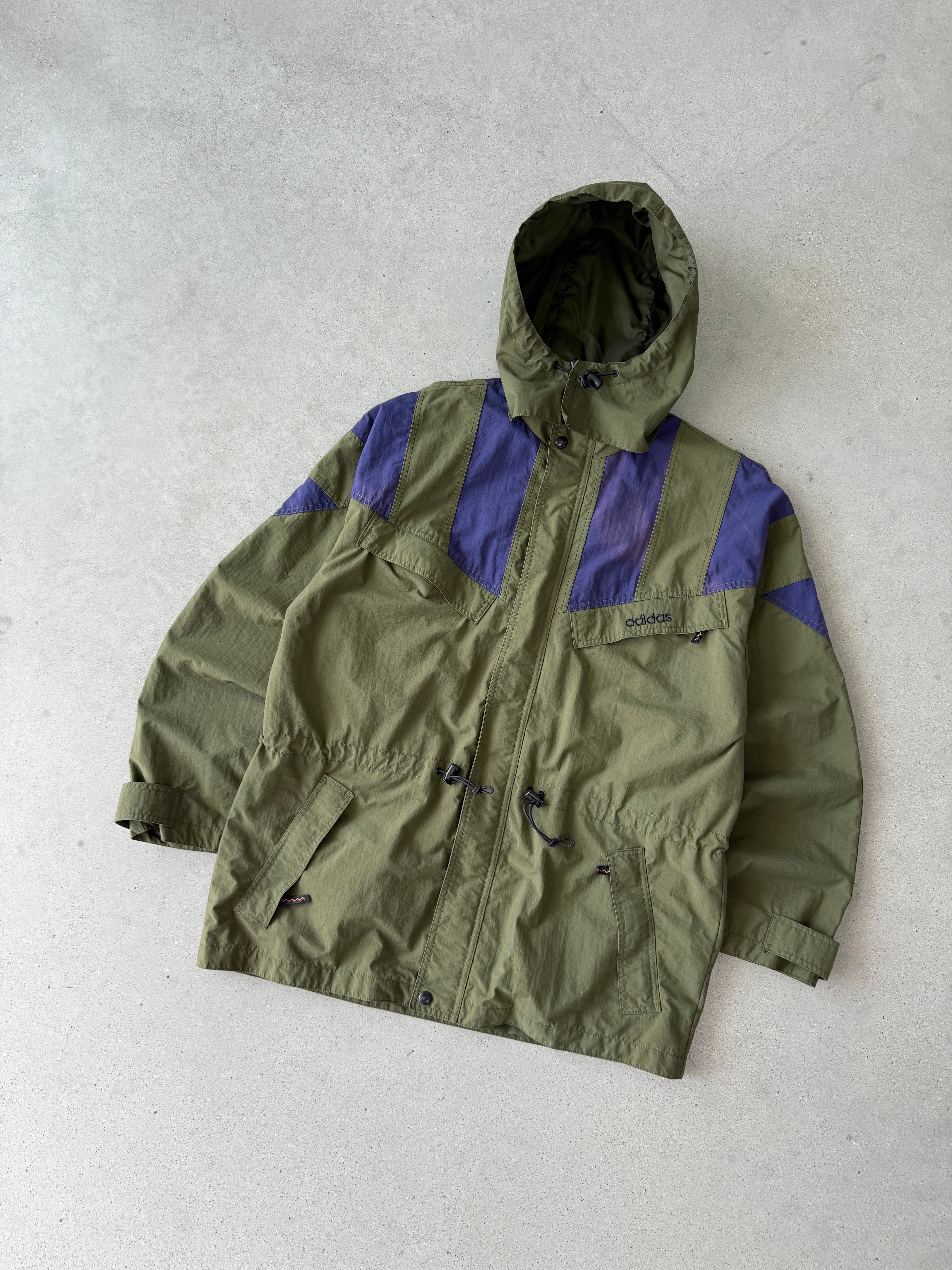 Vintage Adidas Olive Rain Jacket - M