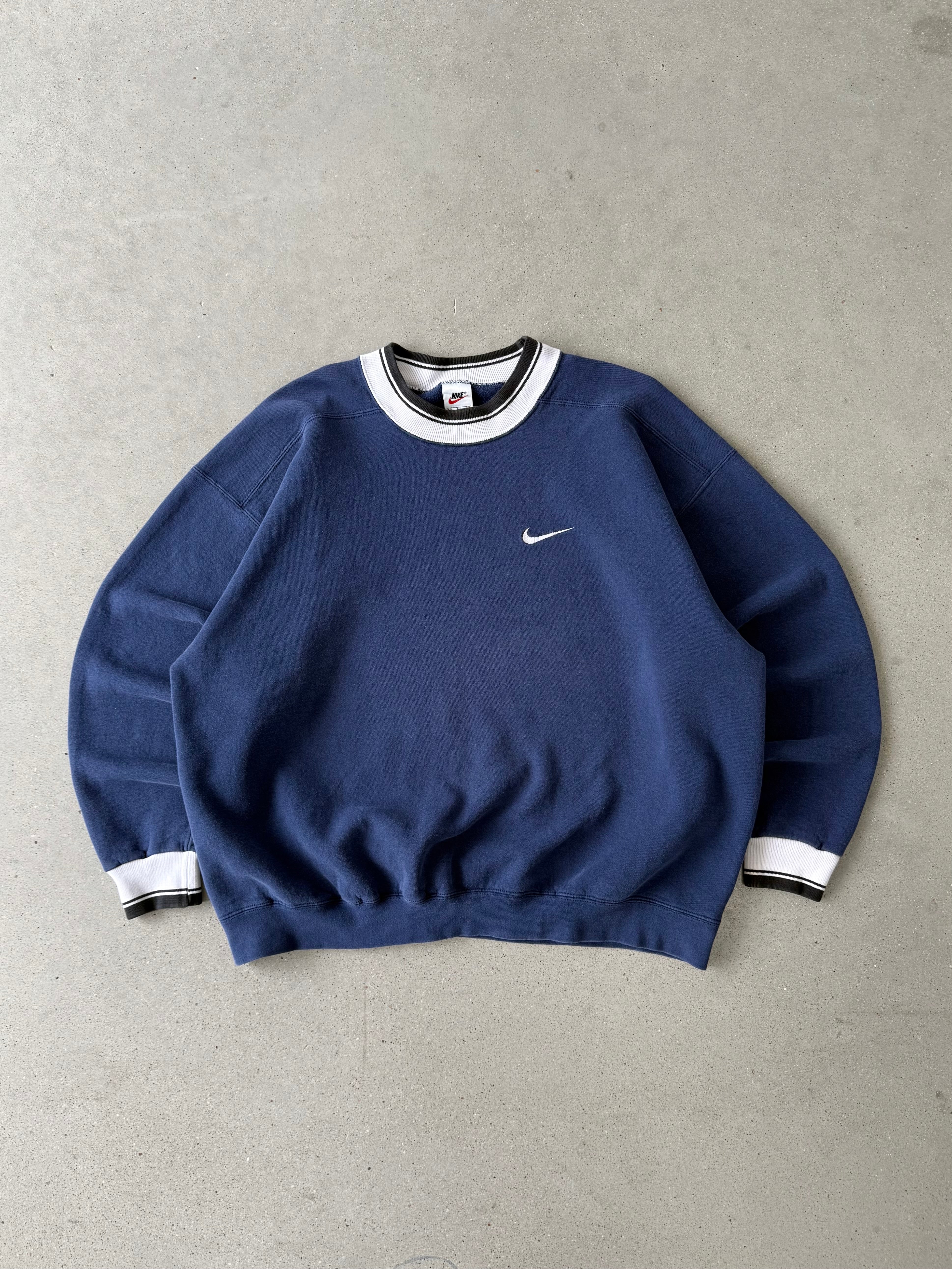 Vintage 90s Navy Mini Swoosh Sweatshirt - XXL