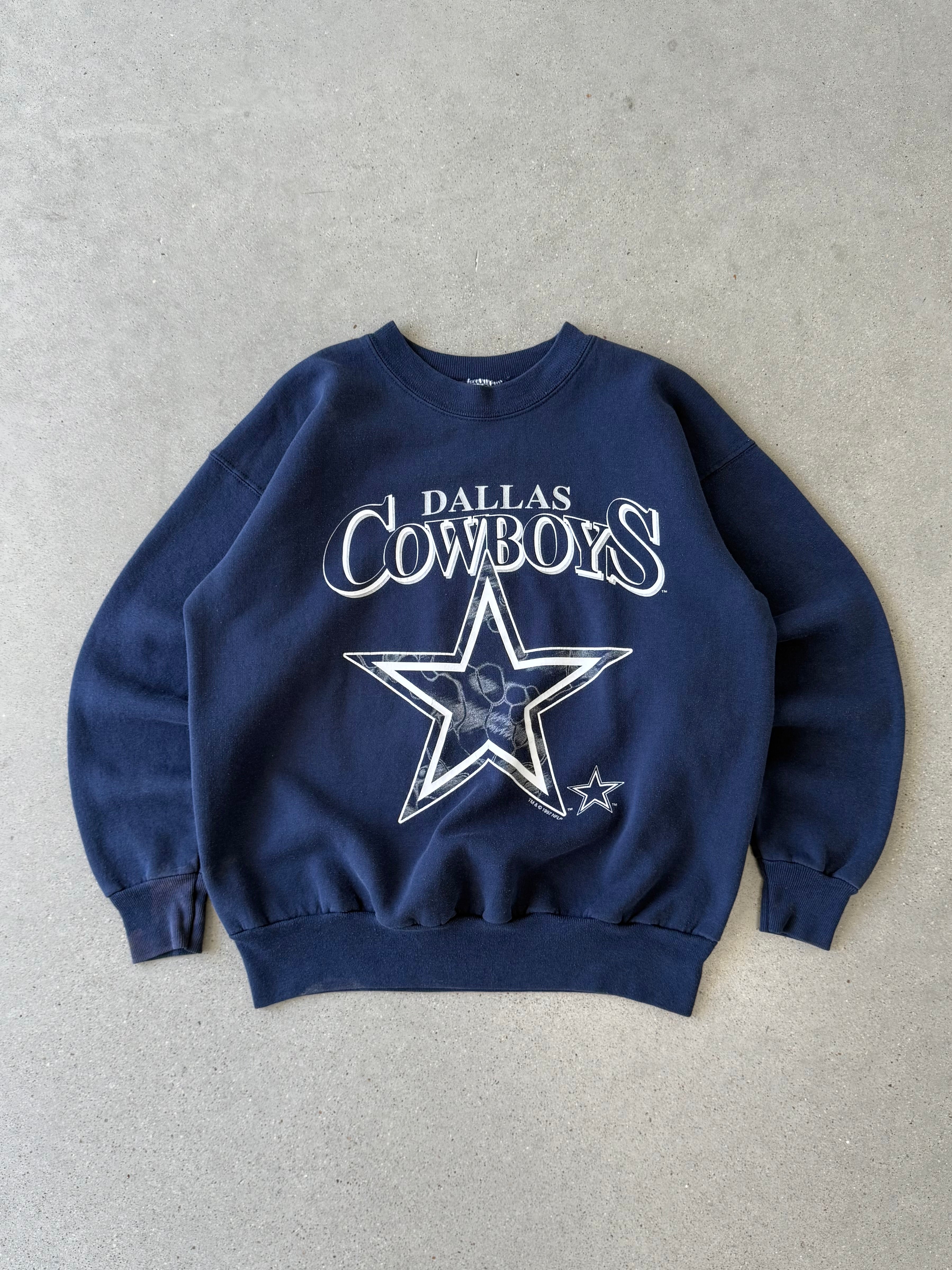 Vintage Dallas Cowboys Star Spellout Navy Sweatshirt  - M