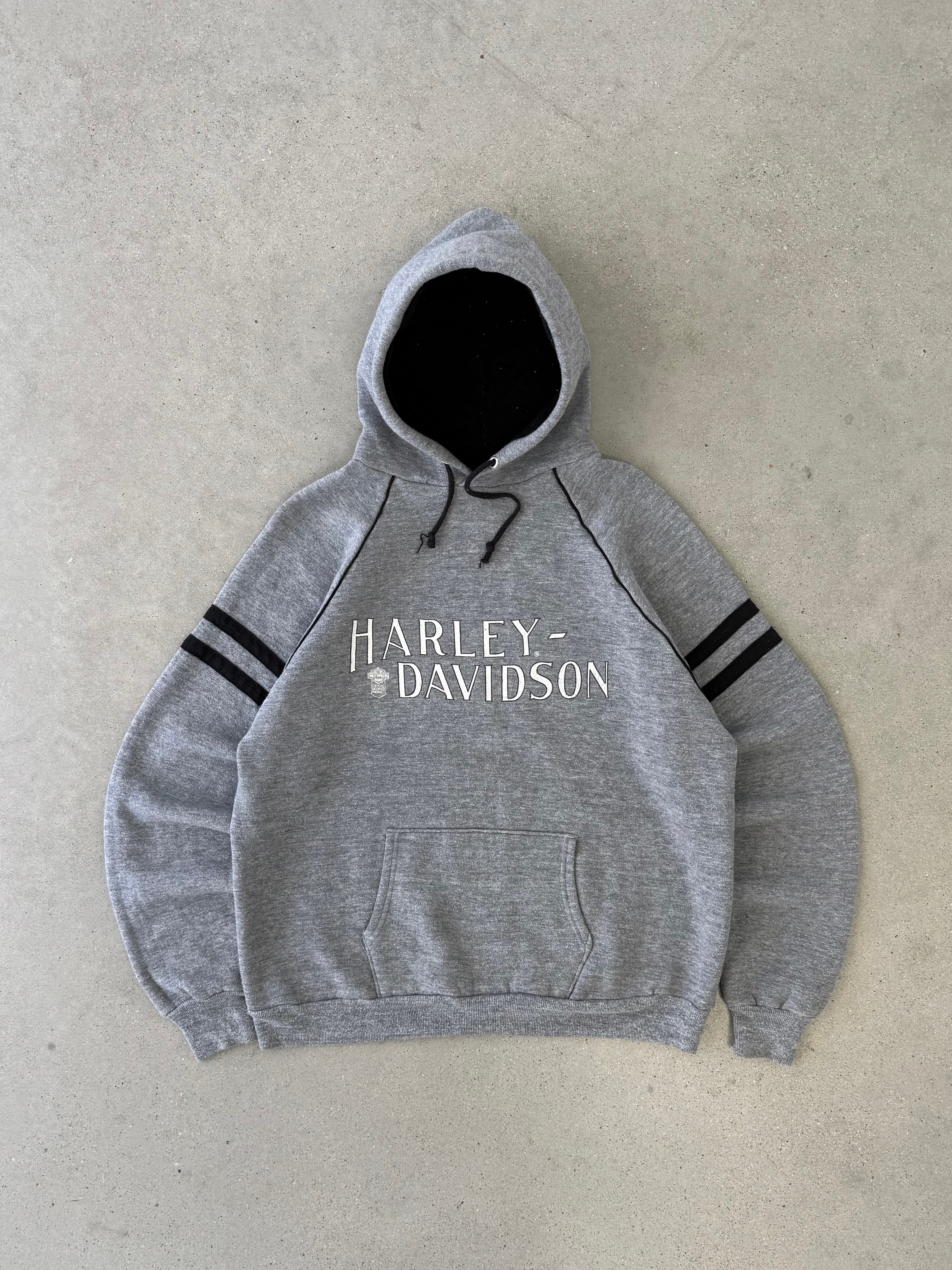 Vintage 1980s Harley Davidson Gray Hoodie - L