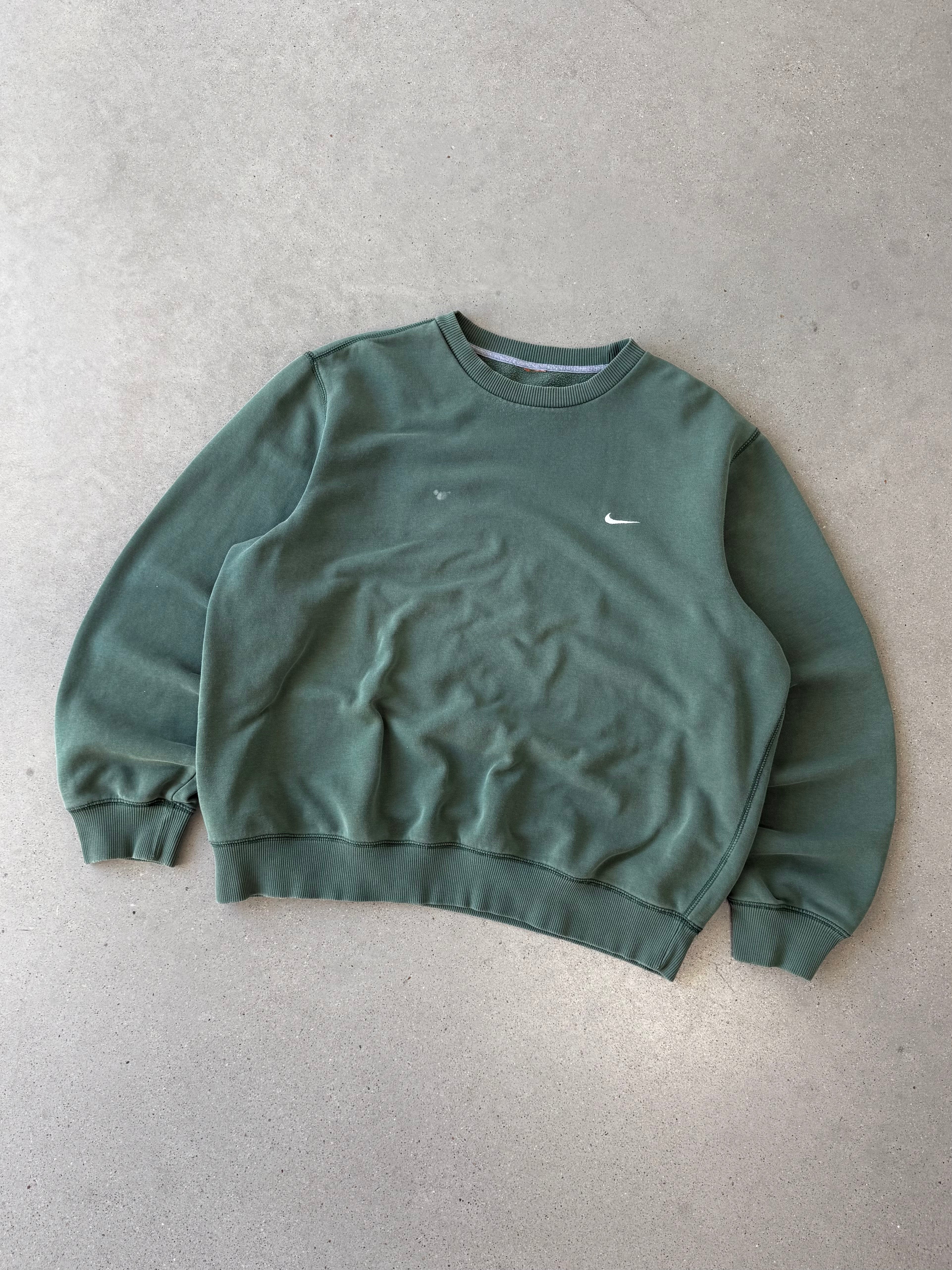 Vintage Nike Green Mini Swoosh Crewneck - XL