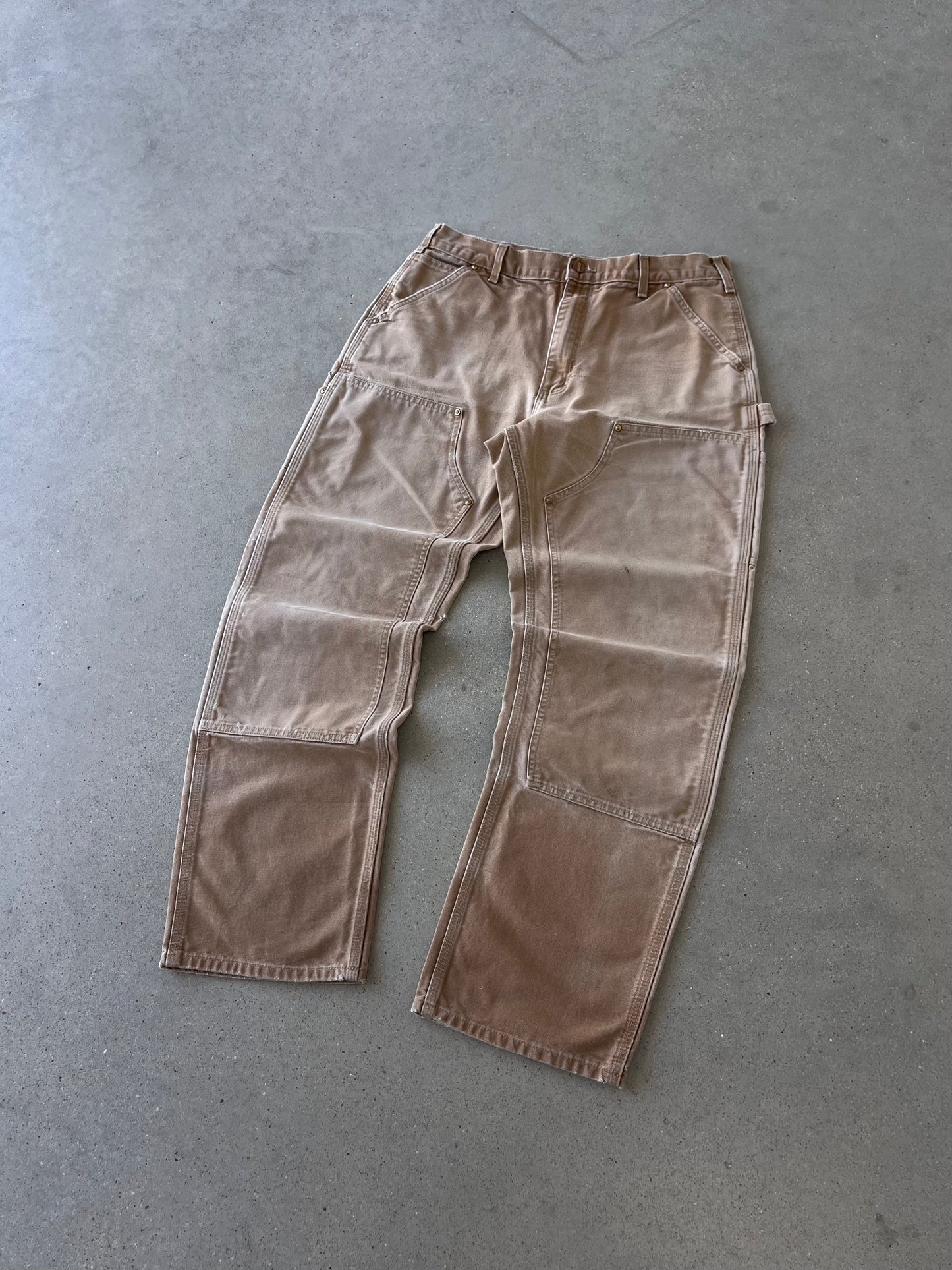 Vintage 90s Carhartt Faded Tan Double Knees - 32x30