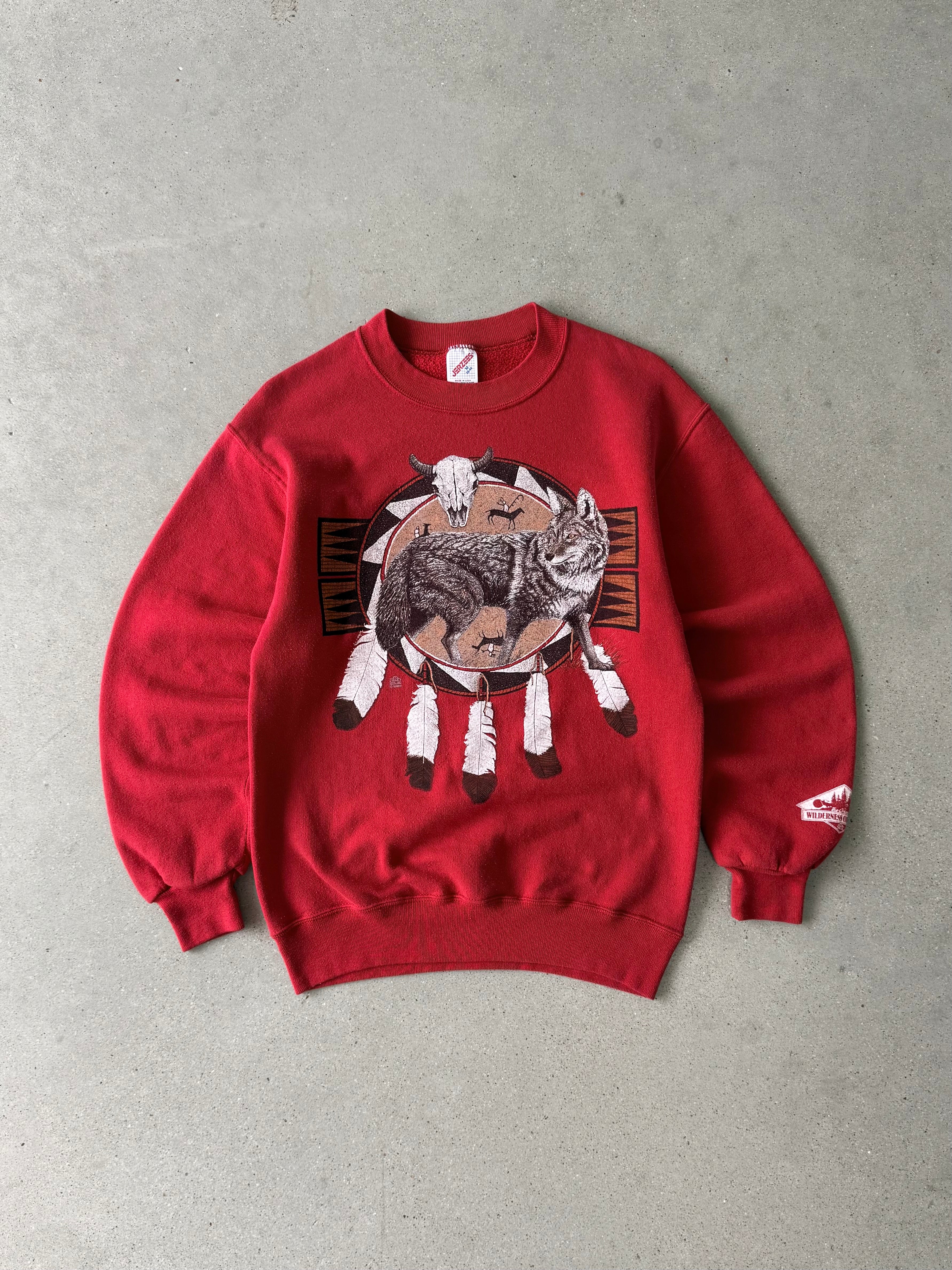 Vintage 1990s Native Wolf Sweatshirt - M