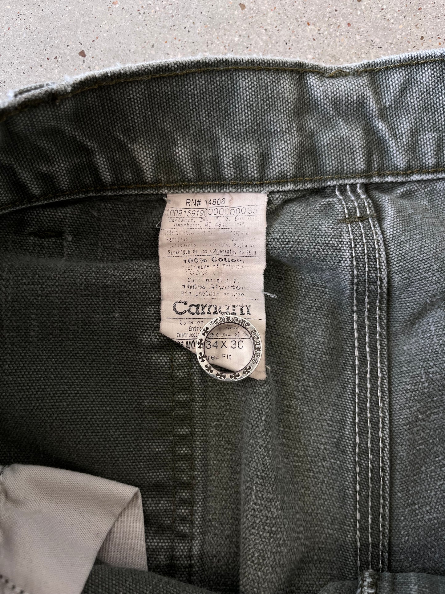 Vintage Carhartt Olive Double Knee Pants - 34x28