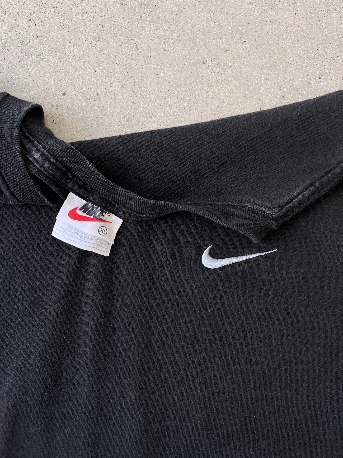 Vintage 90s Nike Mini Swoosh Black Tee - XL