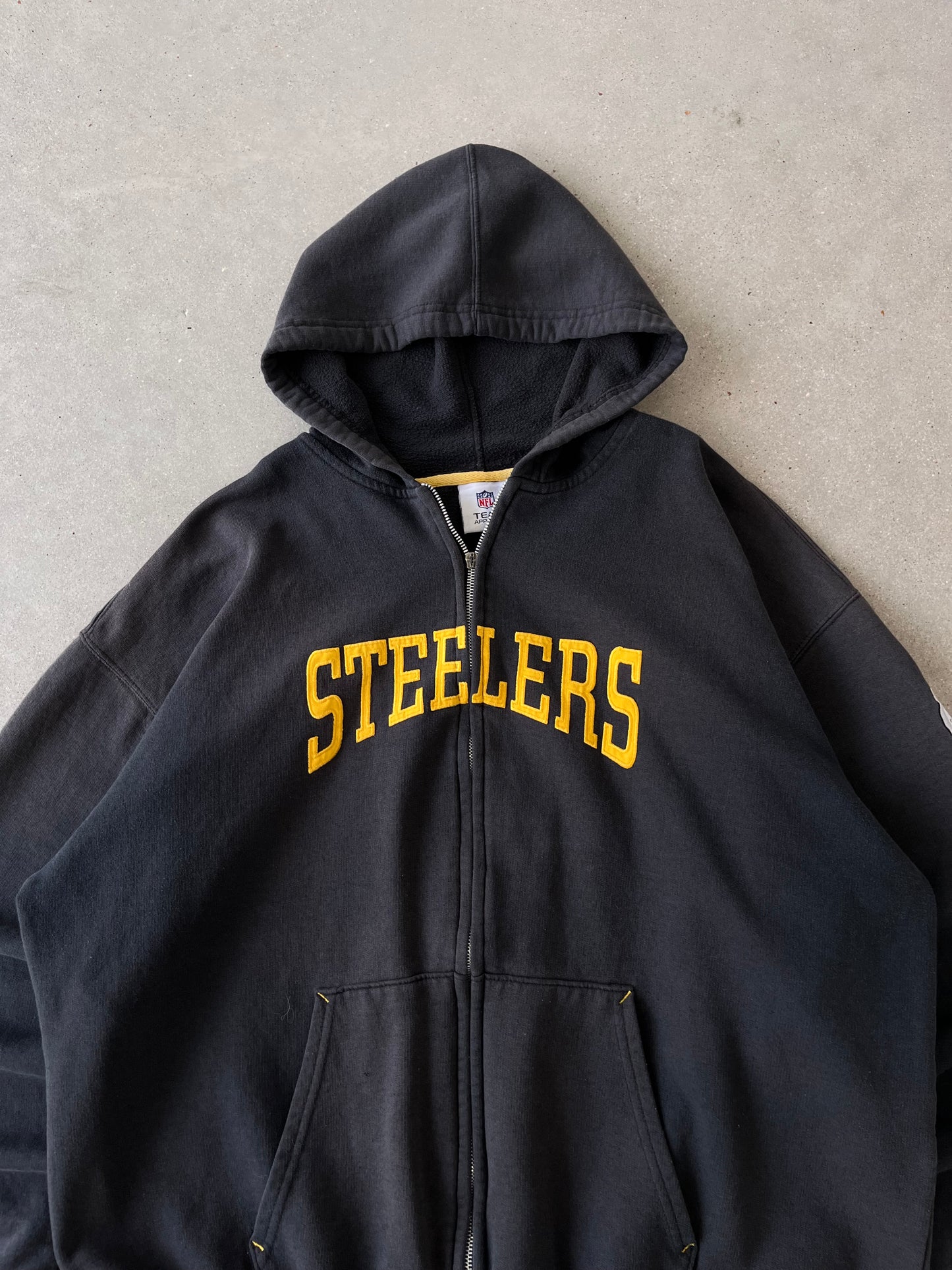 Vintage Steelers Zip-Up NFL Hoodie - XL