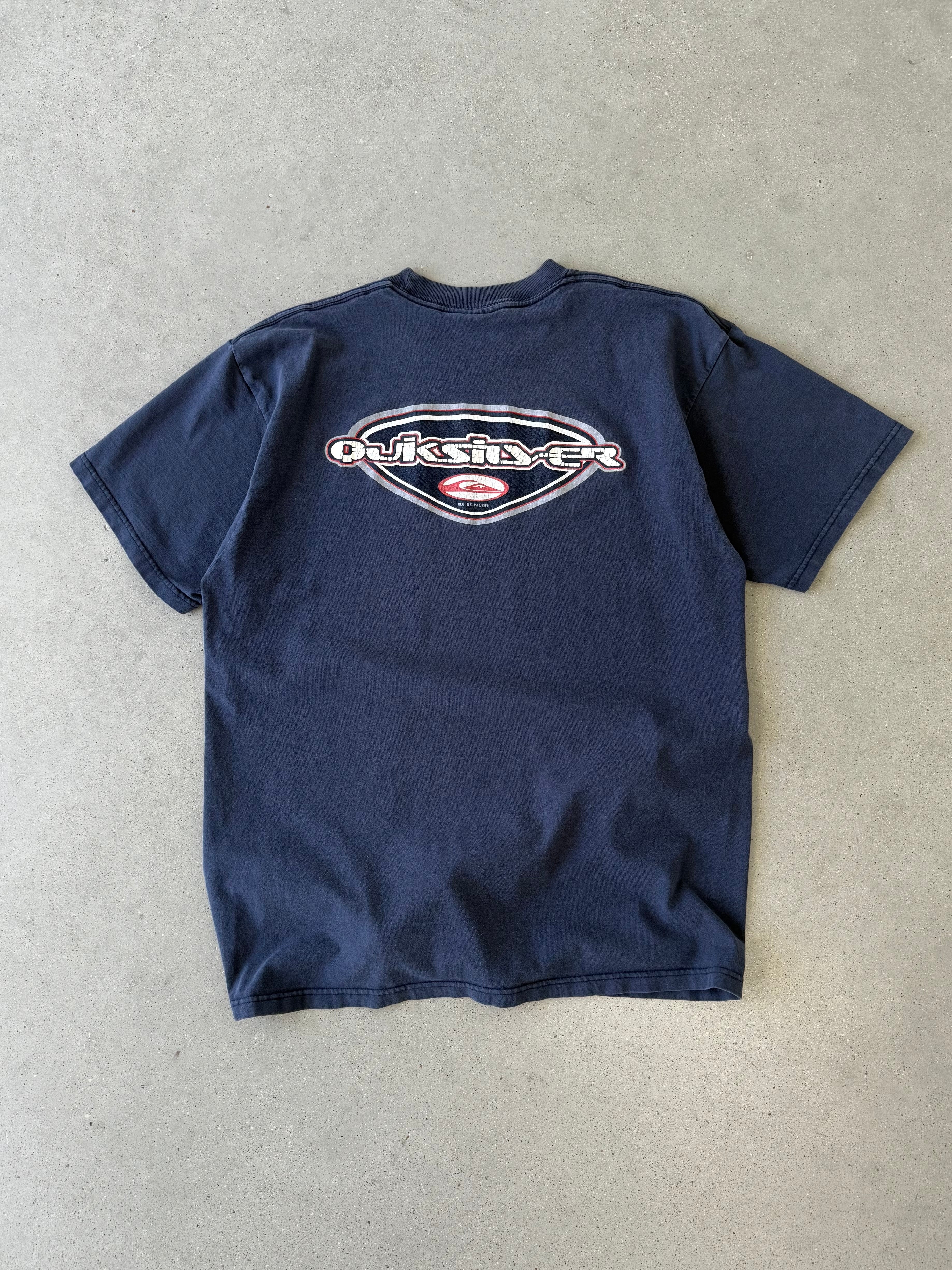 Vintage Quicksilver Surfer Navy Tee - L