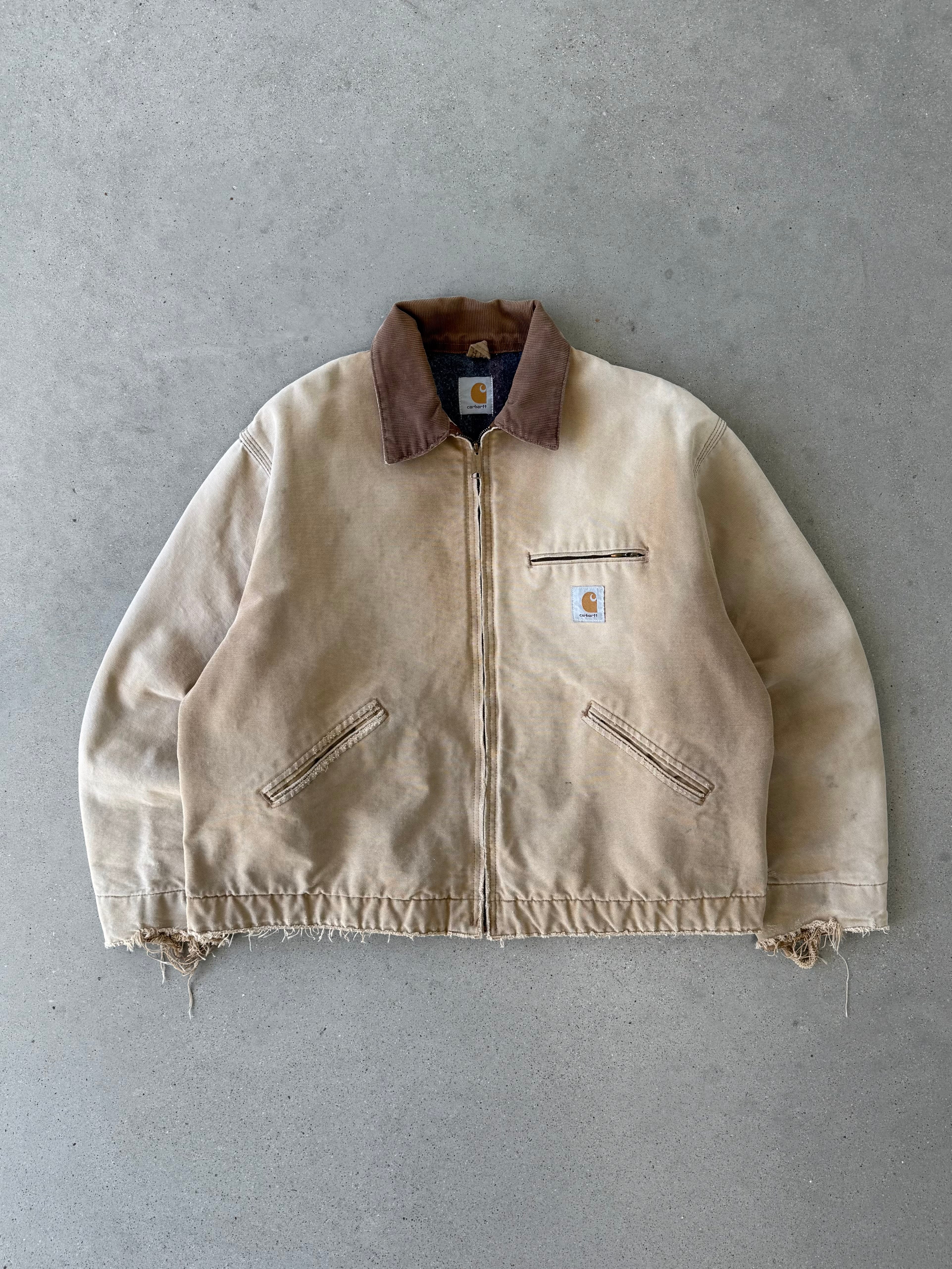 Vintage Carhartt Distressed Tan Detroit Jacket - XL