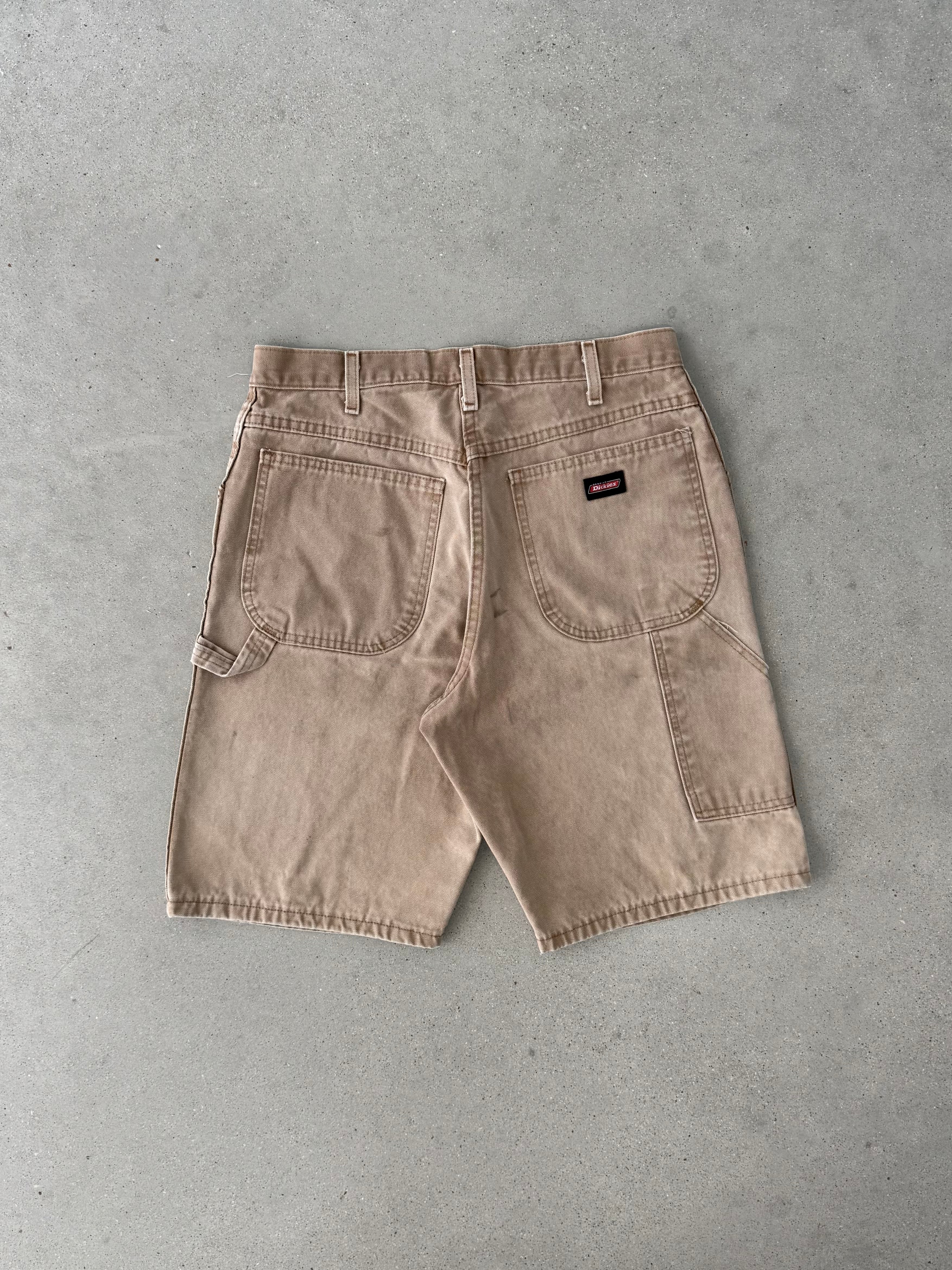 Vintage Dickies Tan Distressed Carpenter Shorts - 32W