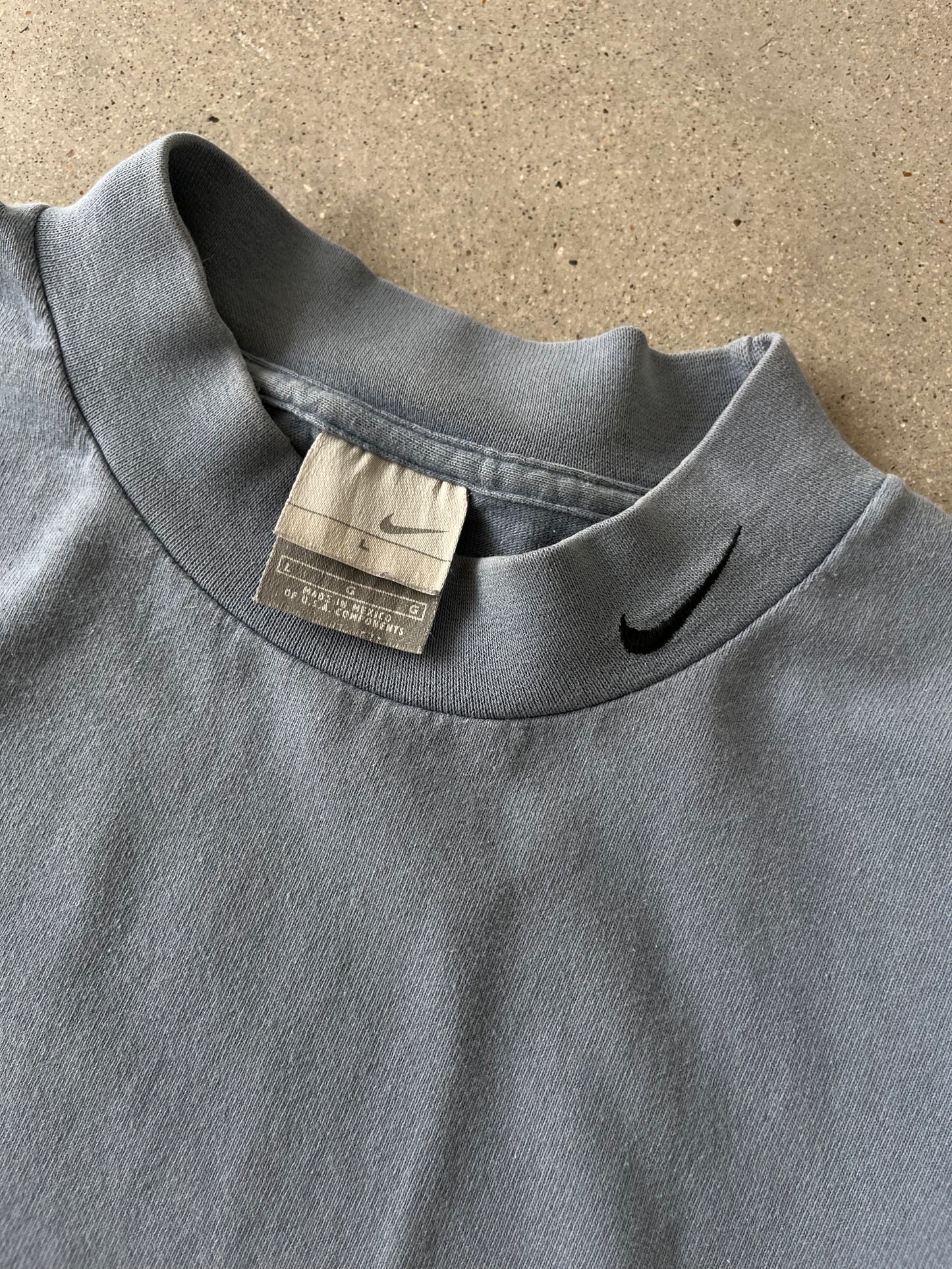 Vintage Nike Mock Neck Sage Blue Long Sleeve - L