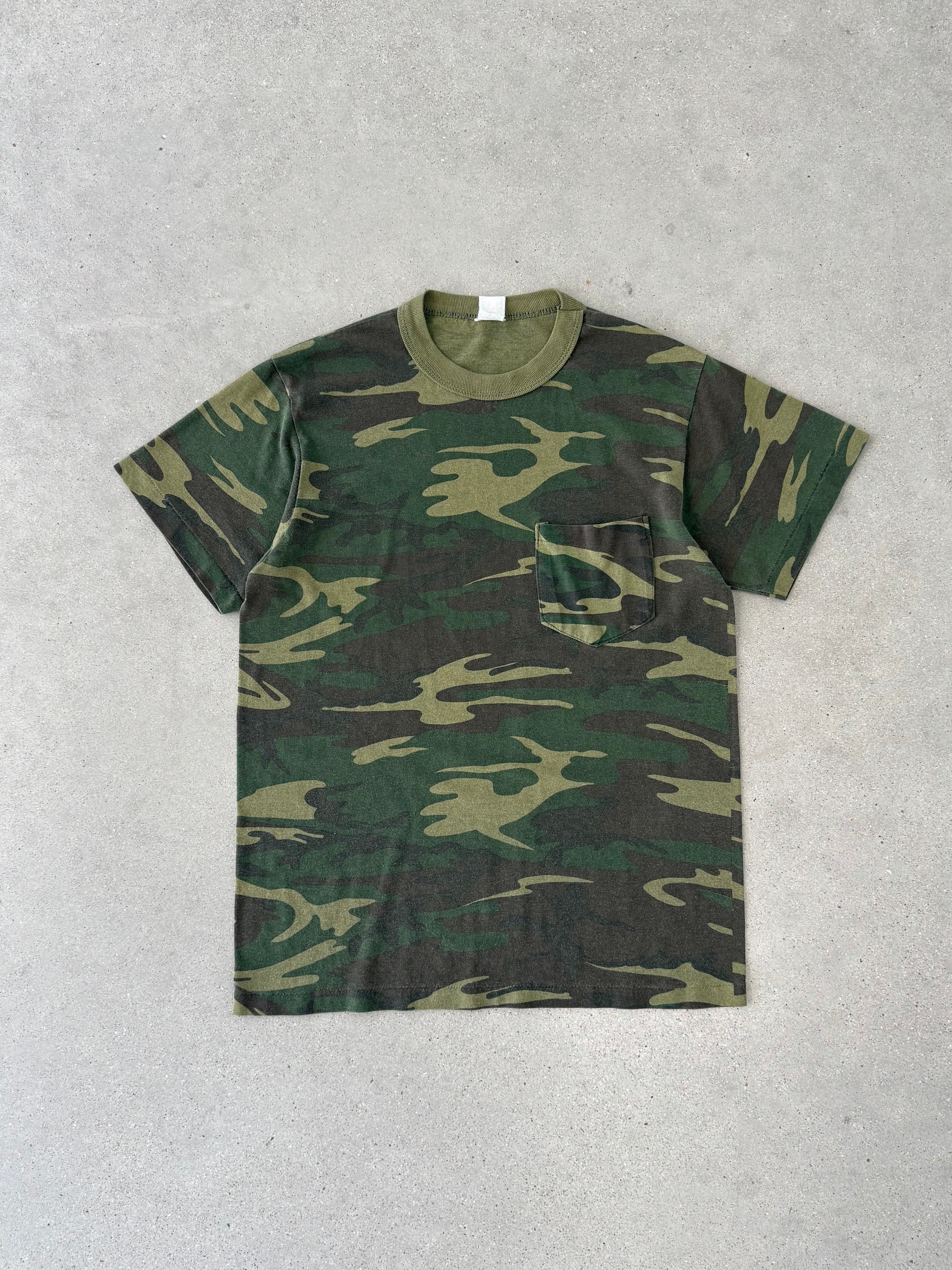 Vintage 1980s Camo Pocket Tee - S