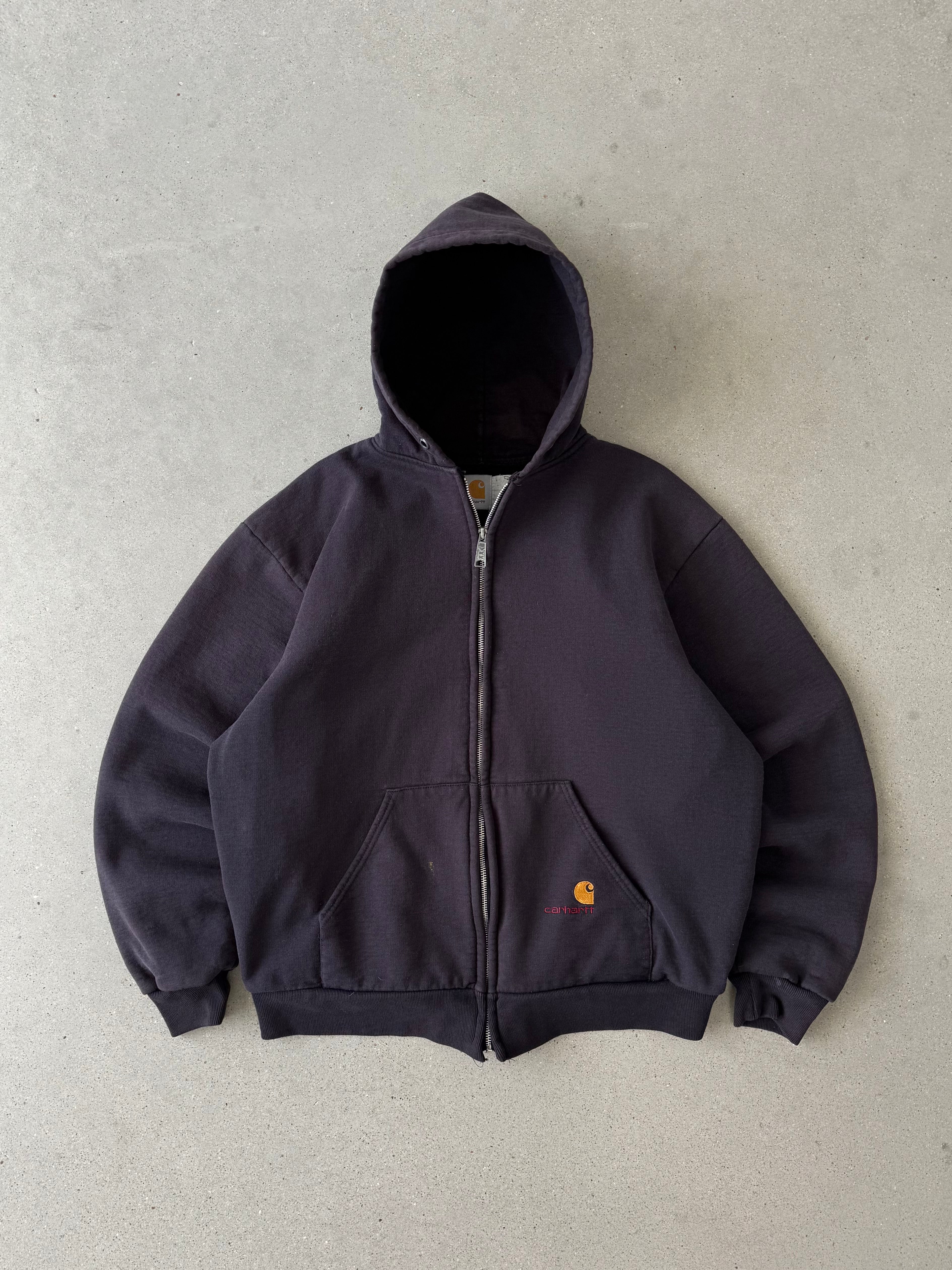 Vintage 90s Carhartt Zip-up Thermal-lined Hoodie - L