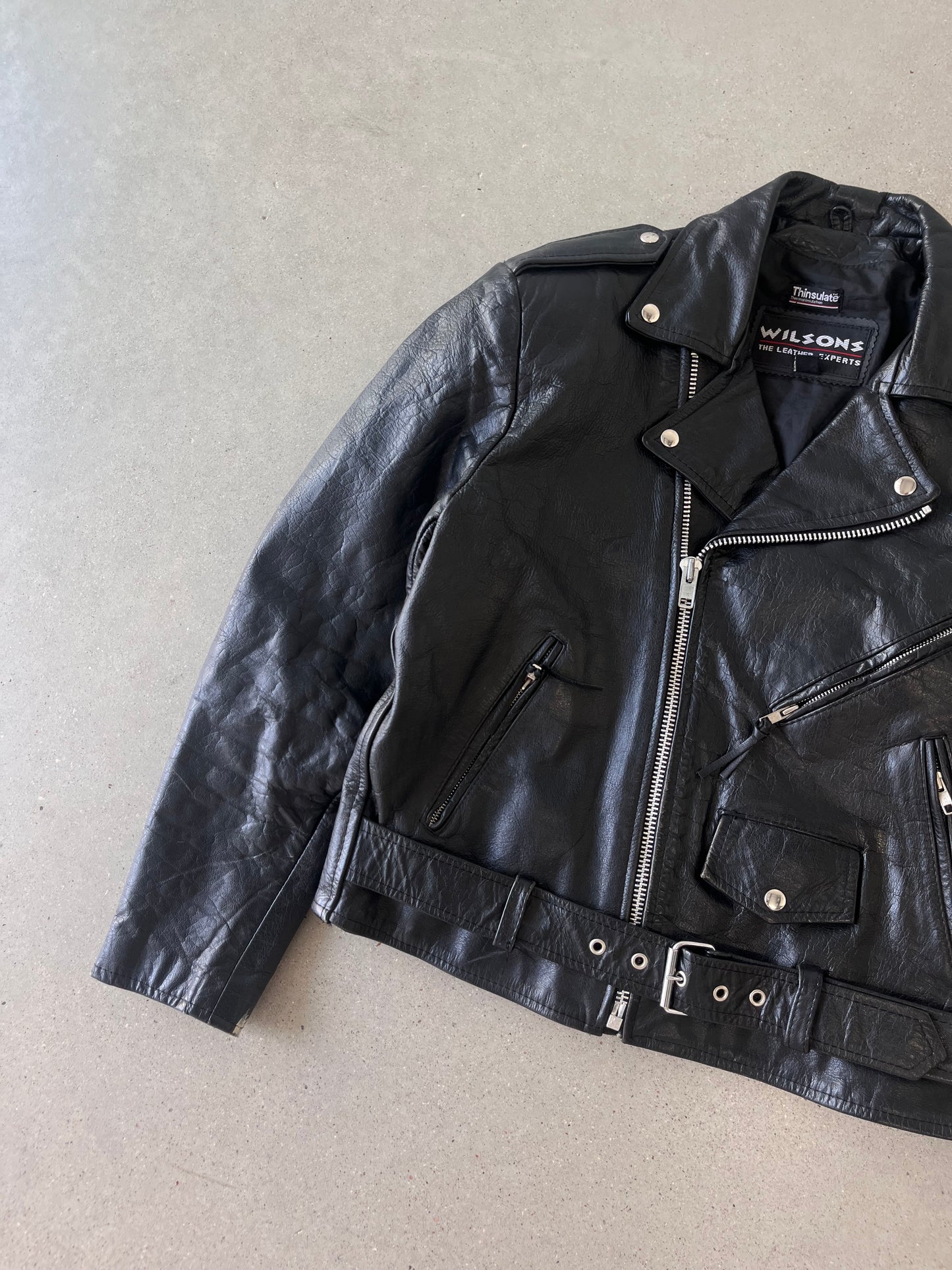 Vintage Wilsons Leather Biker Jacket - L