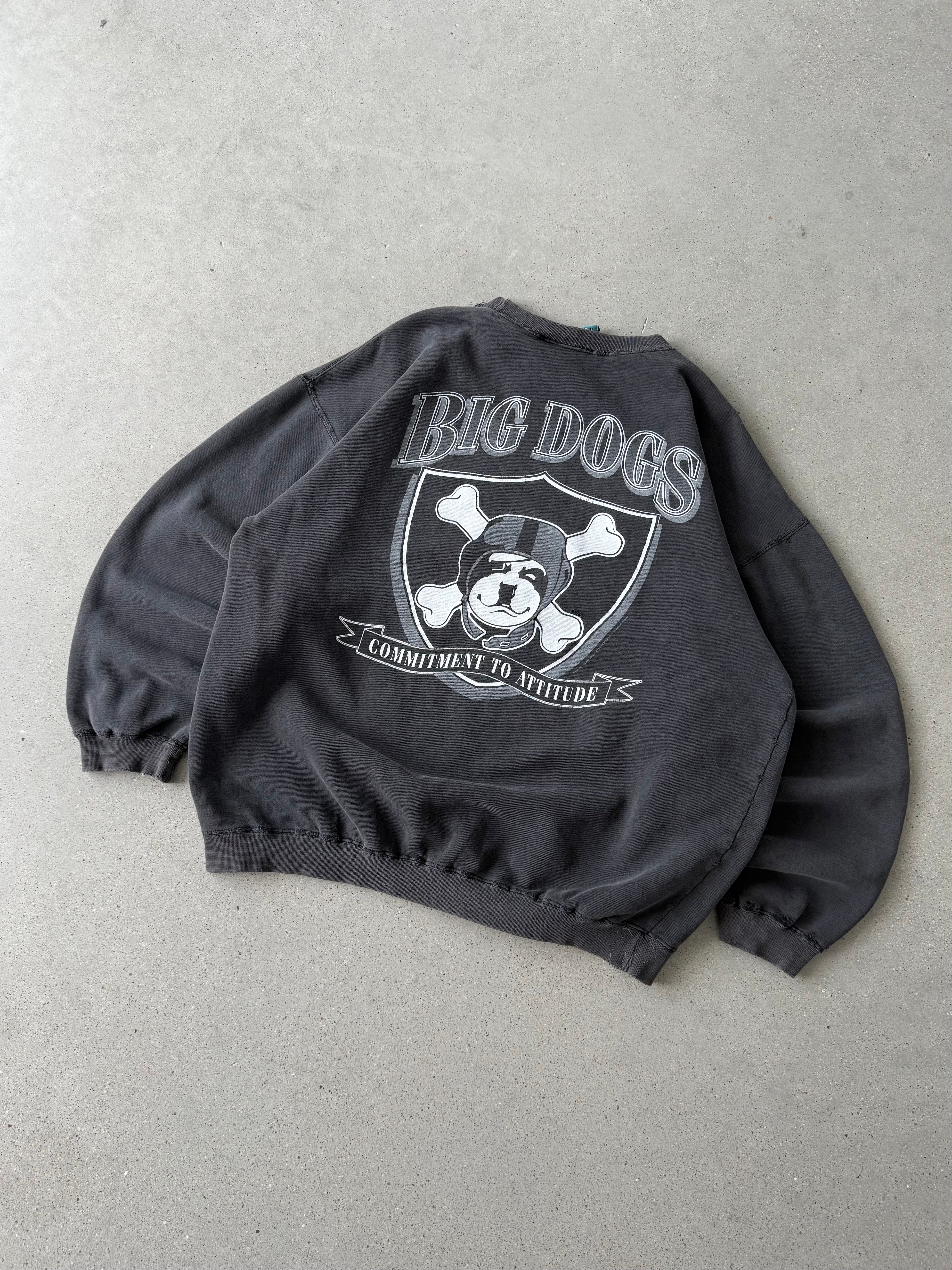 Vintage 1990s Big Dogs Oakland Raiders Crewneck - M