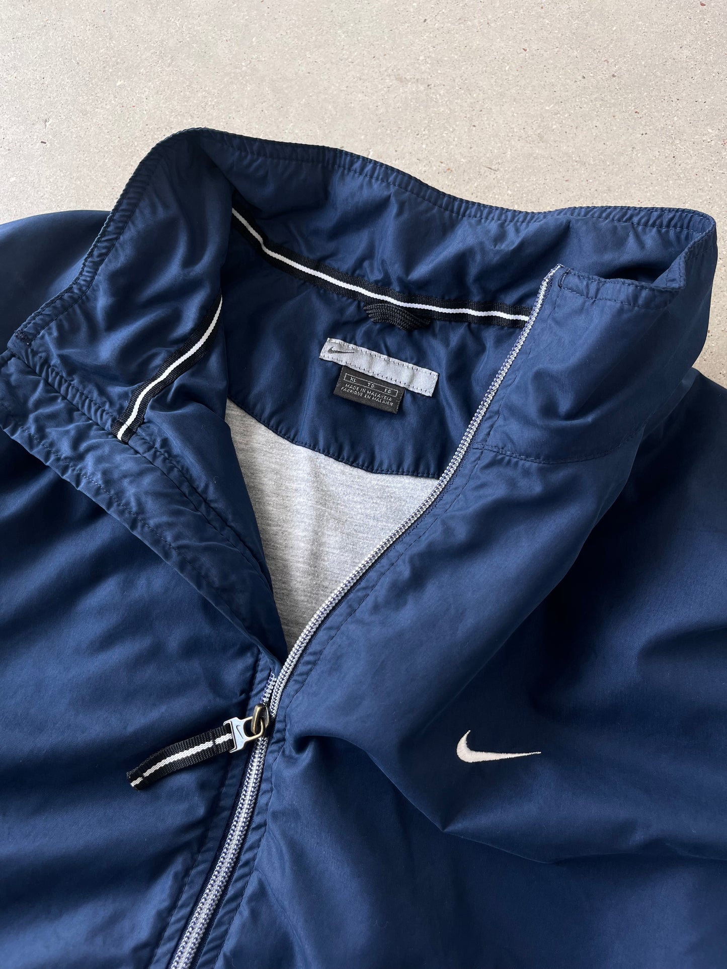 Vintage Nike Mini Swoosh Navy Track Jacket - XL