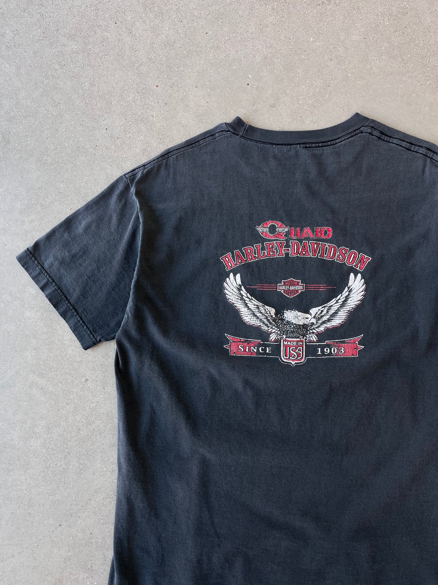 Vintage Quad Harley Davidson Faded Tee - XL