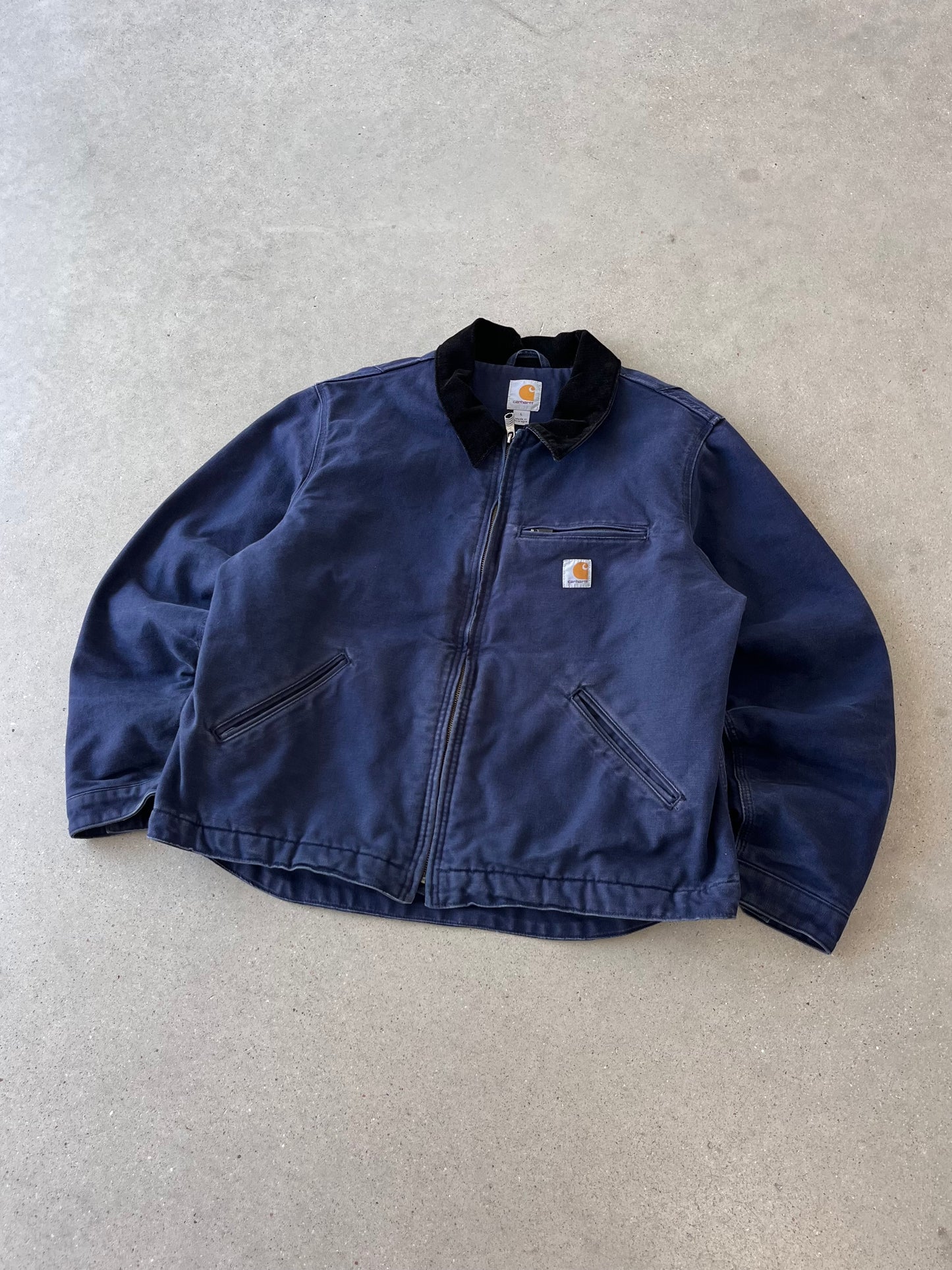 Vintage Carhartt Navy Blanket-lined Detroit Jacket - L