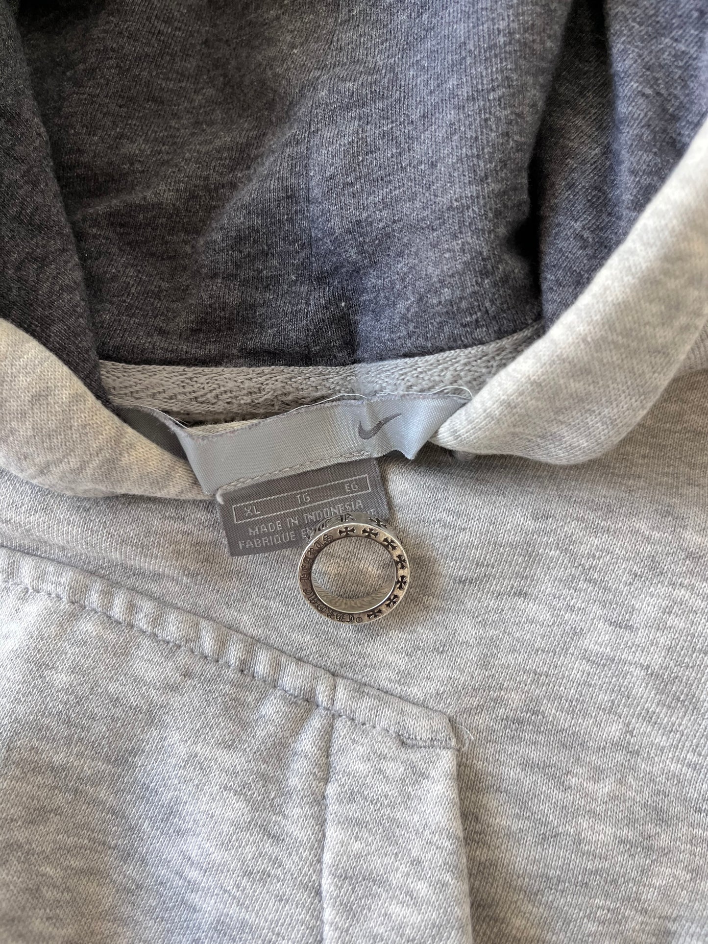 Vintage Nike Mini Swoosh Heather Gray Hoodie - XL