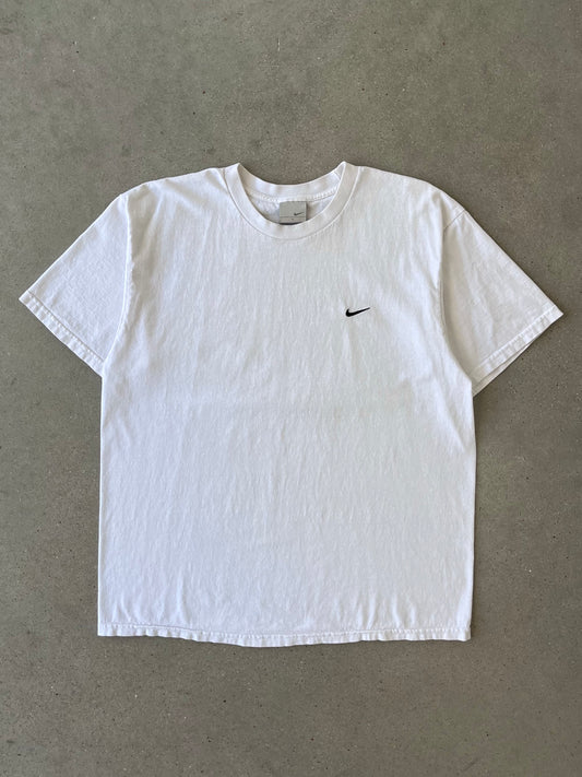 Vintage Nike Mini Swoosh White Tee - L