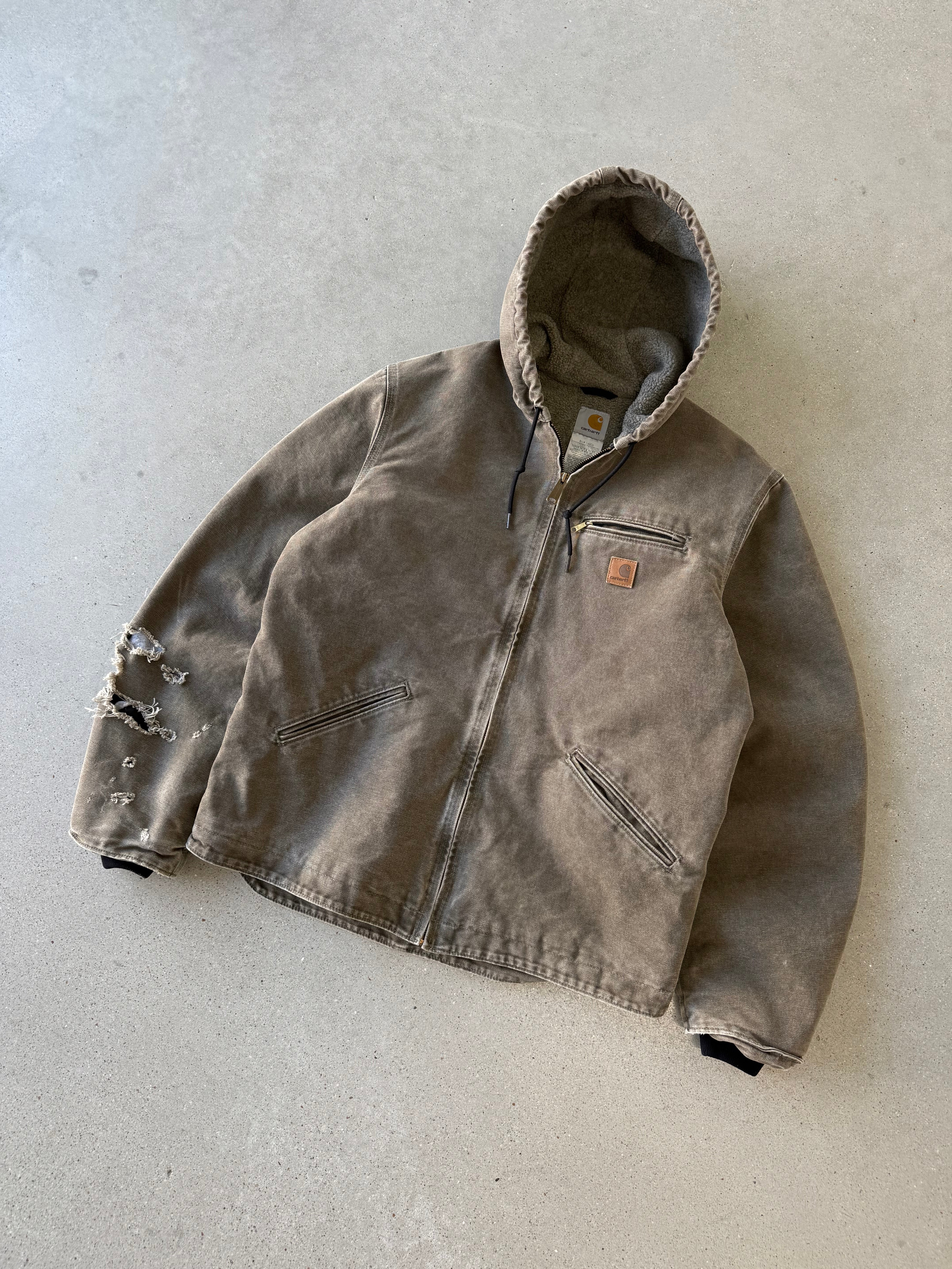Vintage Carhartt J141-MRH Mocha Brown Sherpa-lined Armstrong Jacket - L