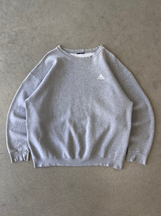 Vintage Adidas Heather-grey Crewneck - XL