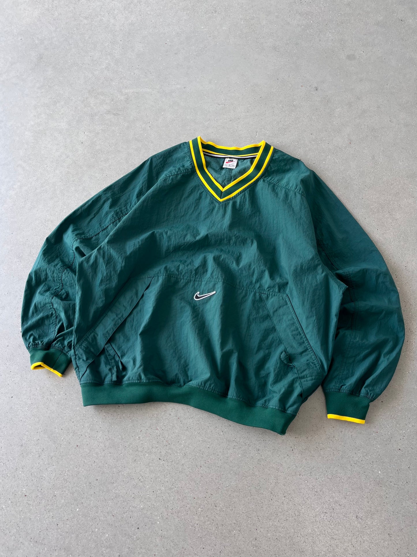 Vintage 90s Nike Green Pullover Windbreaker - L