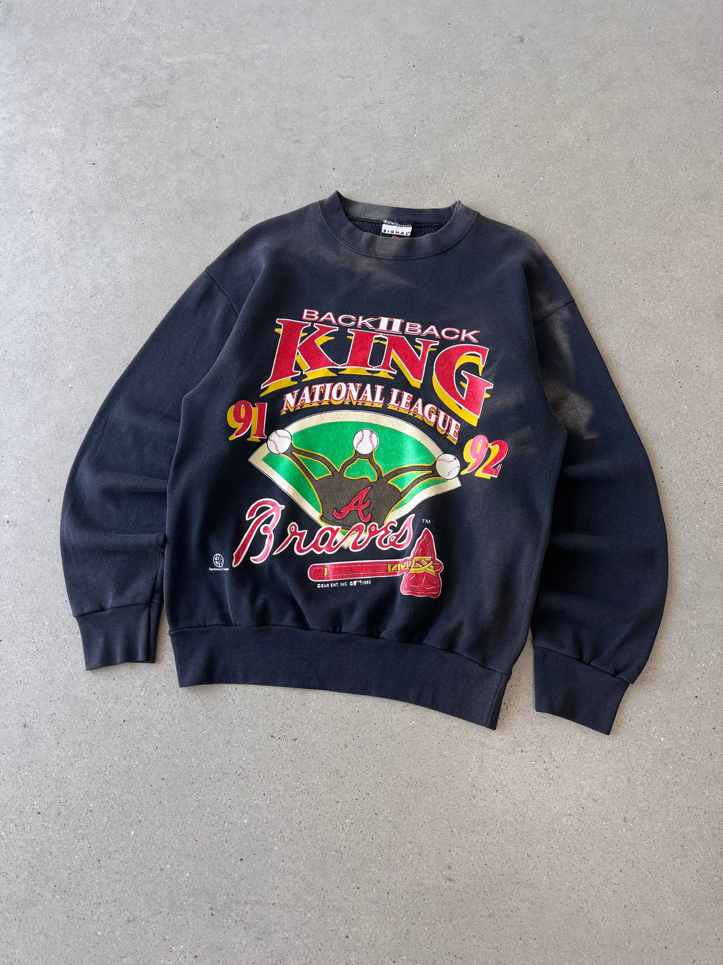 Vintage 1992 Atlanta Braves "Back 2 Back" Crewneck - L